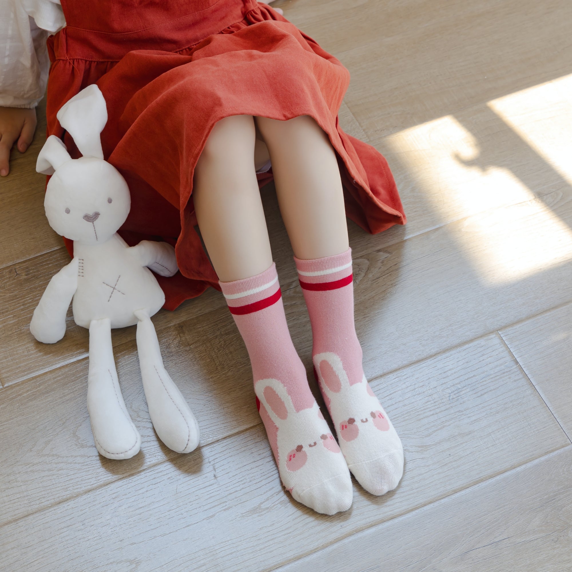 Kid's Girls' Bunny & Cherry Crew Socks - 5 Pairs