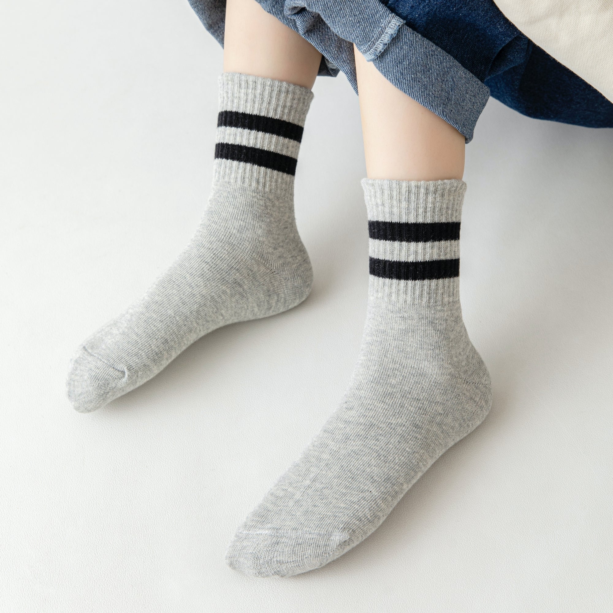 Kid's Retro Stripe Crew Socks - 3 Pairs