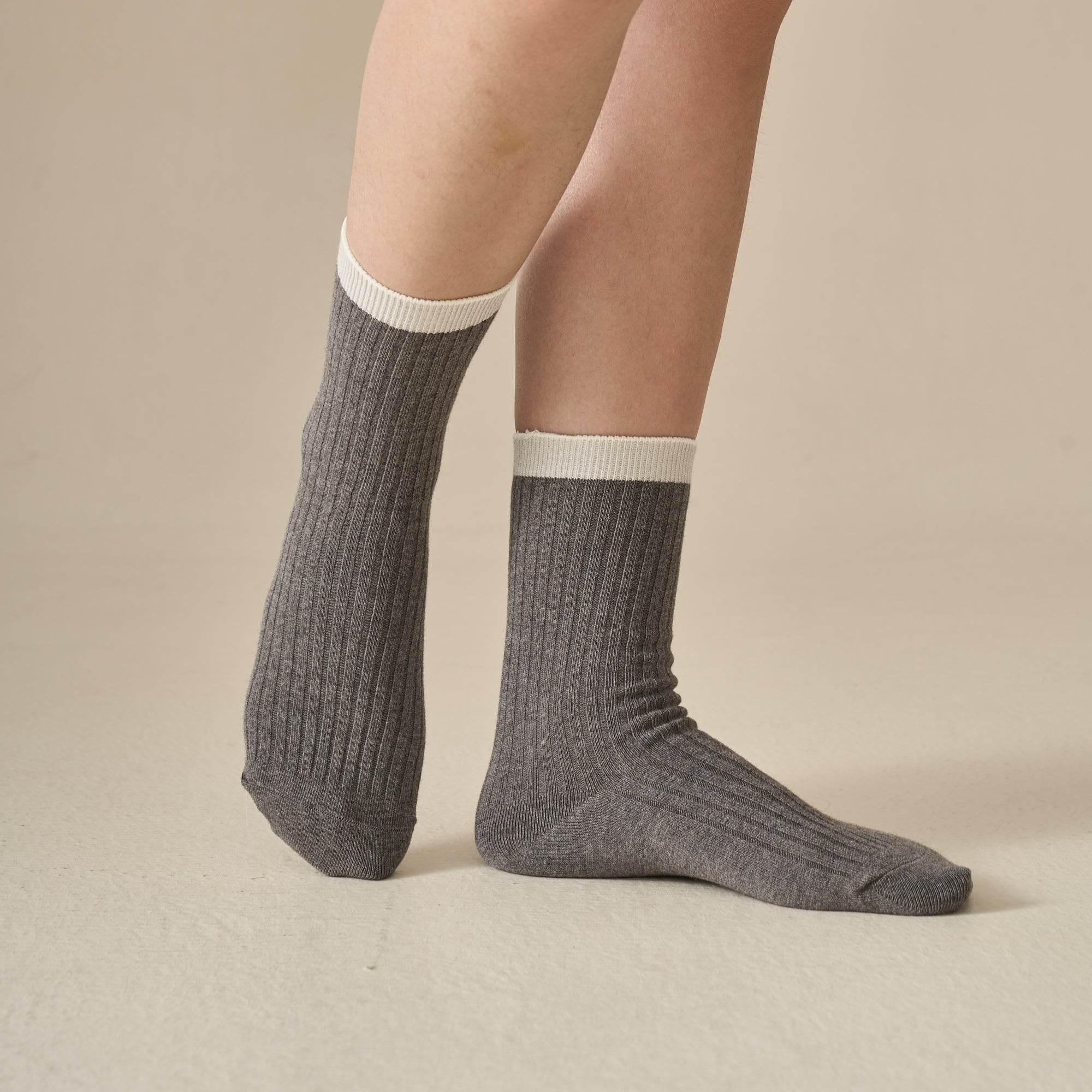 Women's Colorblock Cuff Ribbed Crew Socks - Single Pair