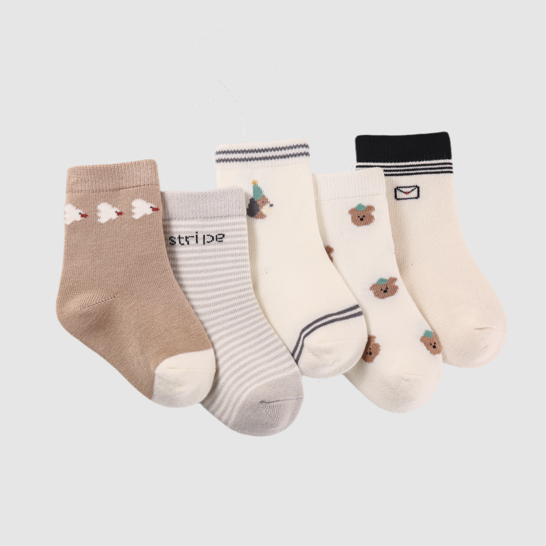 Babies' Combed Cotton Socks -5 Pack