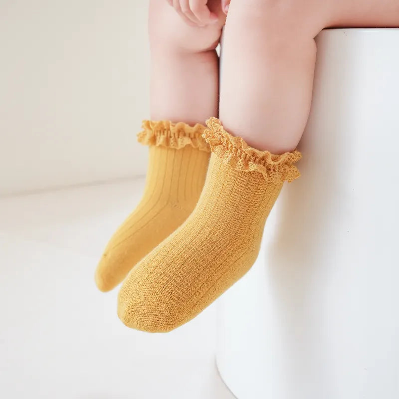 Babies Petal Cuff Ankle Socks-3 Pairs