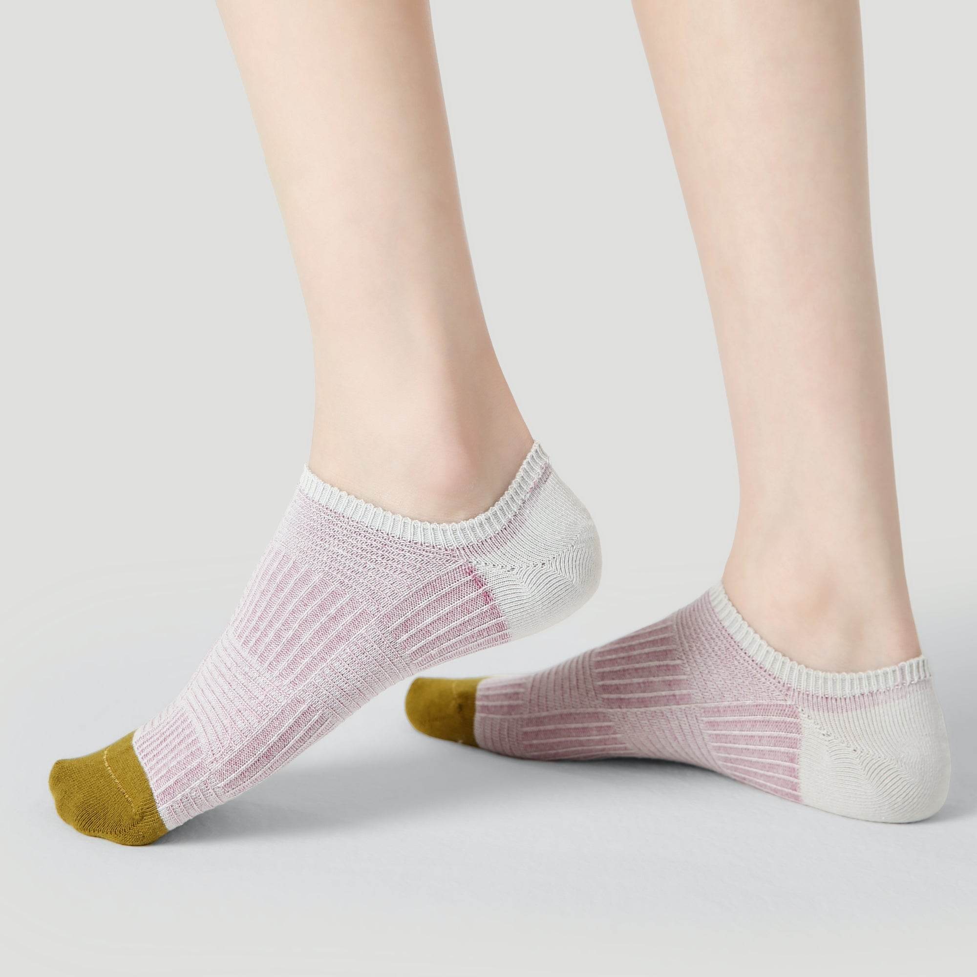 Women's Patterned Color Block No-show Socks - 3 Pairs