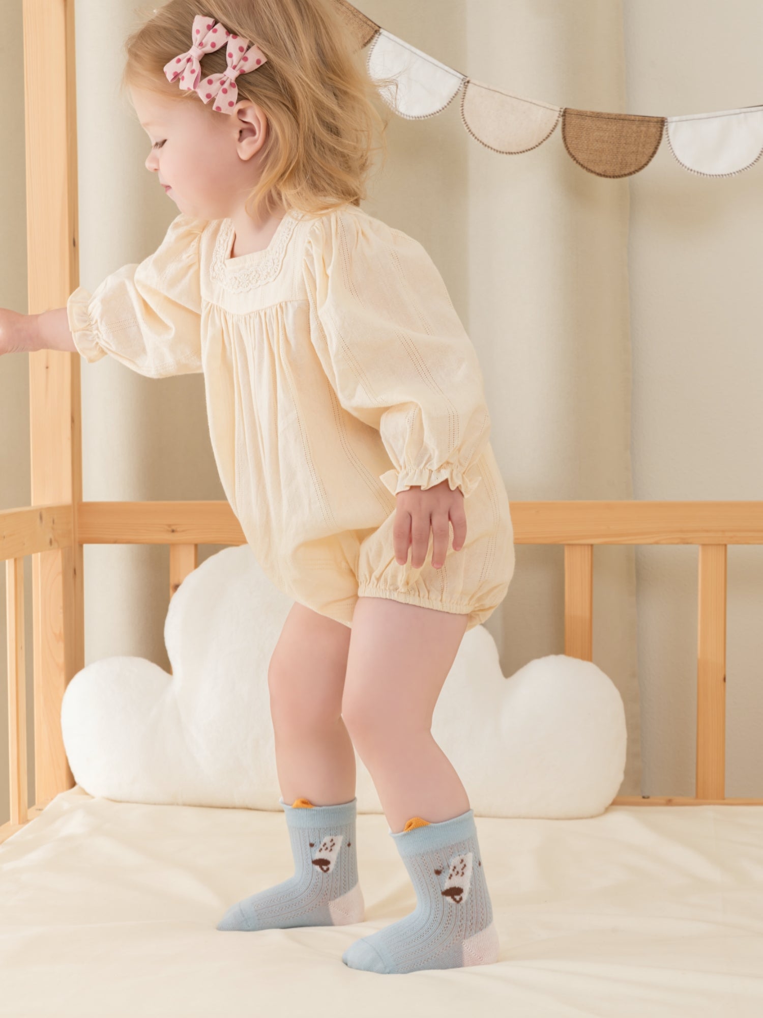 Babies' Breathable Ribbed Ankle Socks -4 Pack