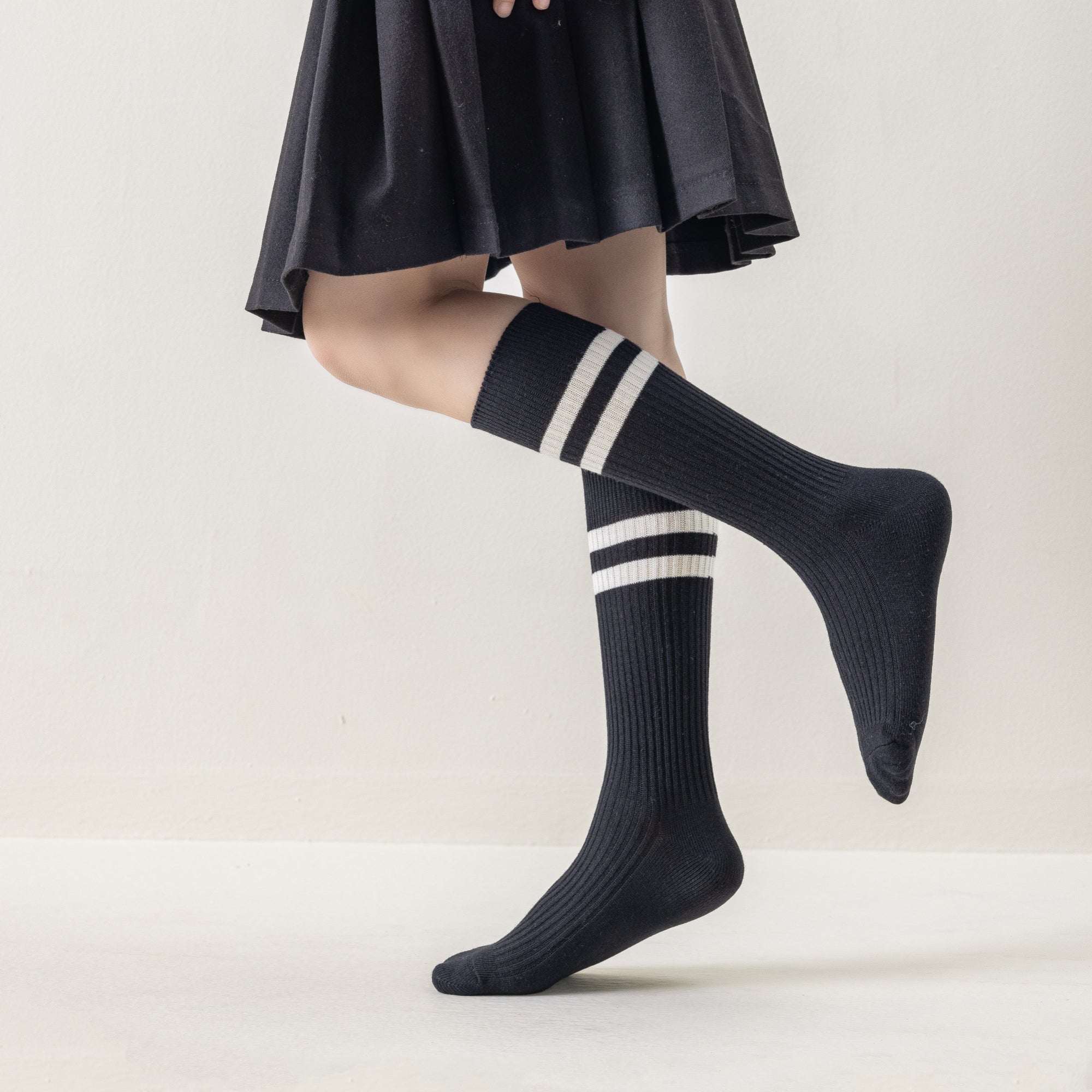 Kid's Retro Stripe Ribbed Socks - 3 Pairs