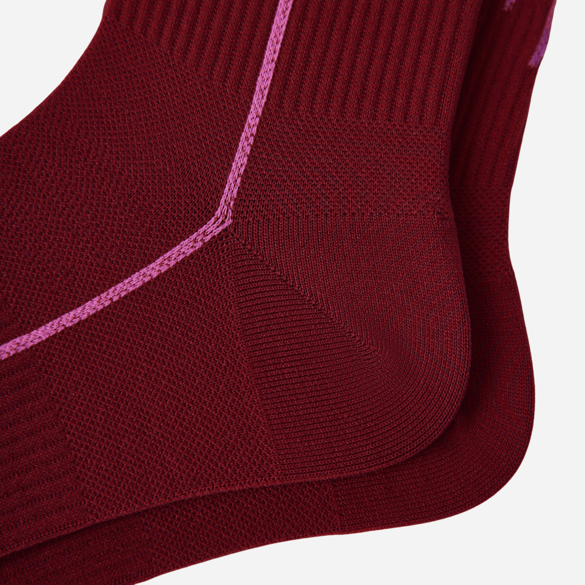Women's Performance Knee-High Hiking Socks - Maroon & Pink Stripe