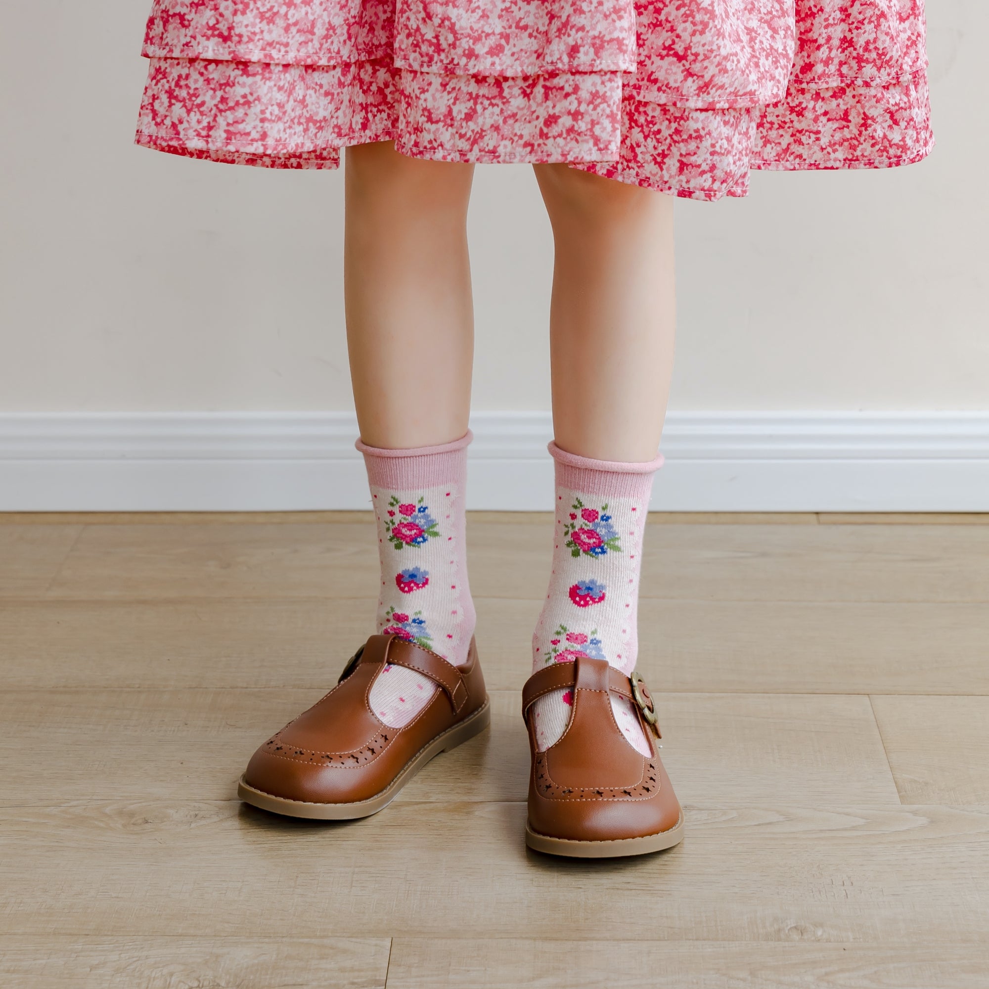 Kid's Sweet Berry & Floral Socks - 5 Pairs