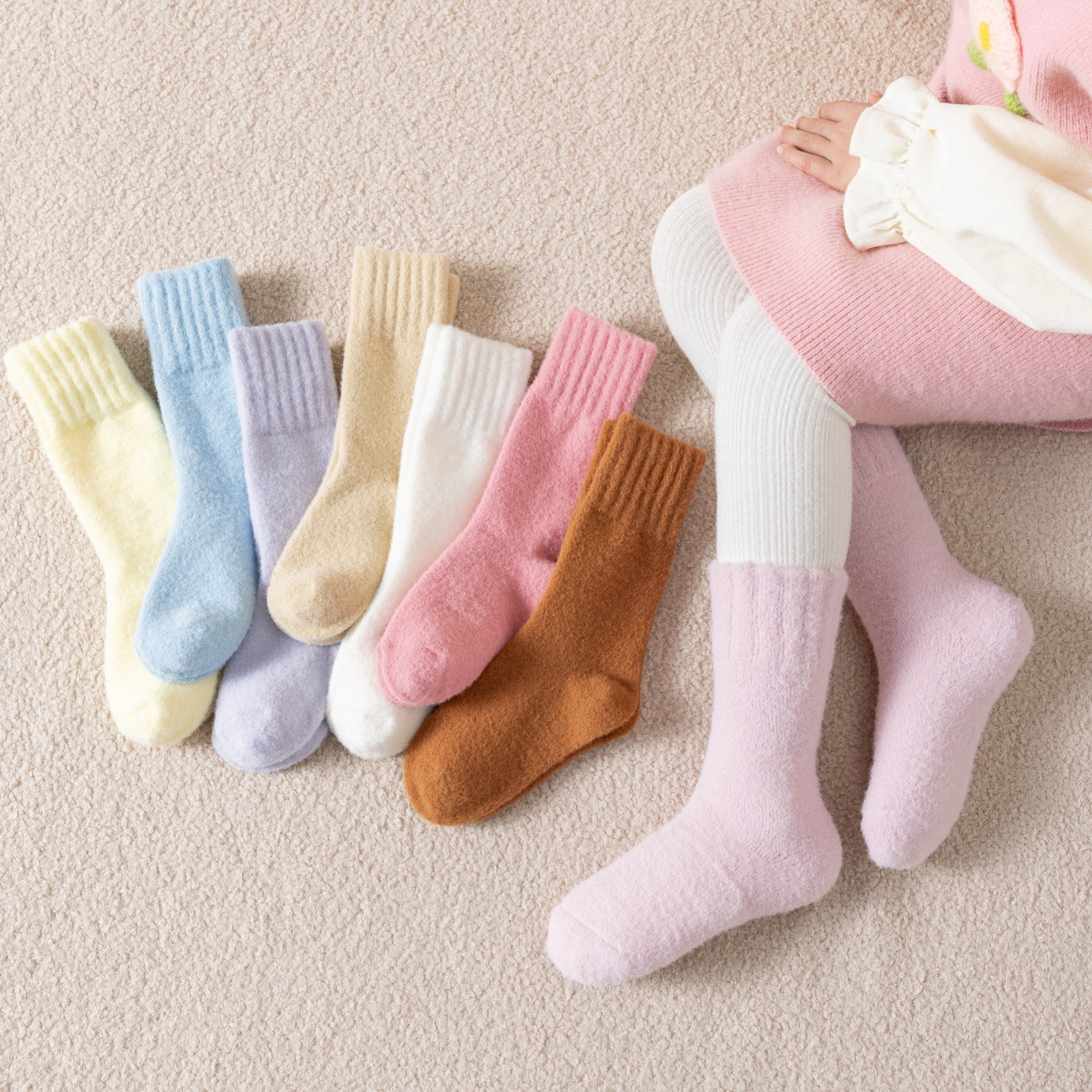 Kid's Ultra Soft Fuzzy Crew Socks - 3 Pairs