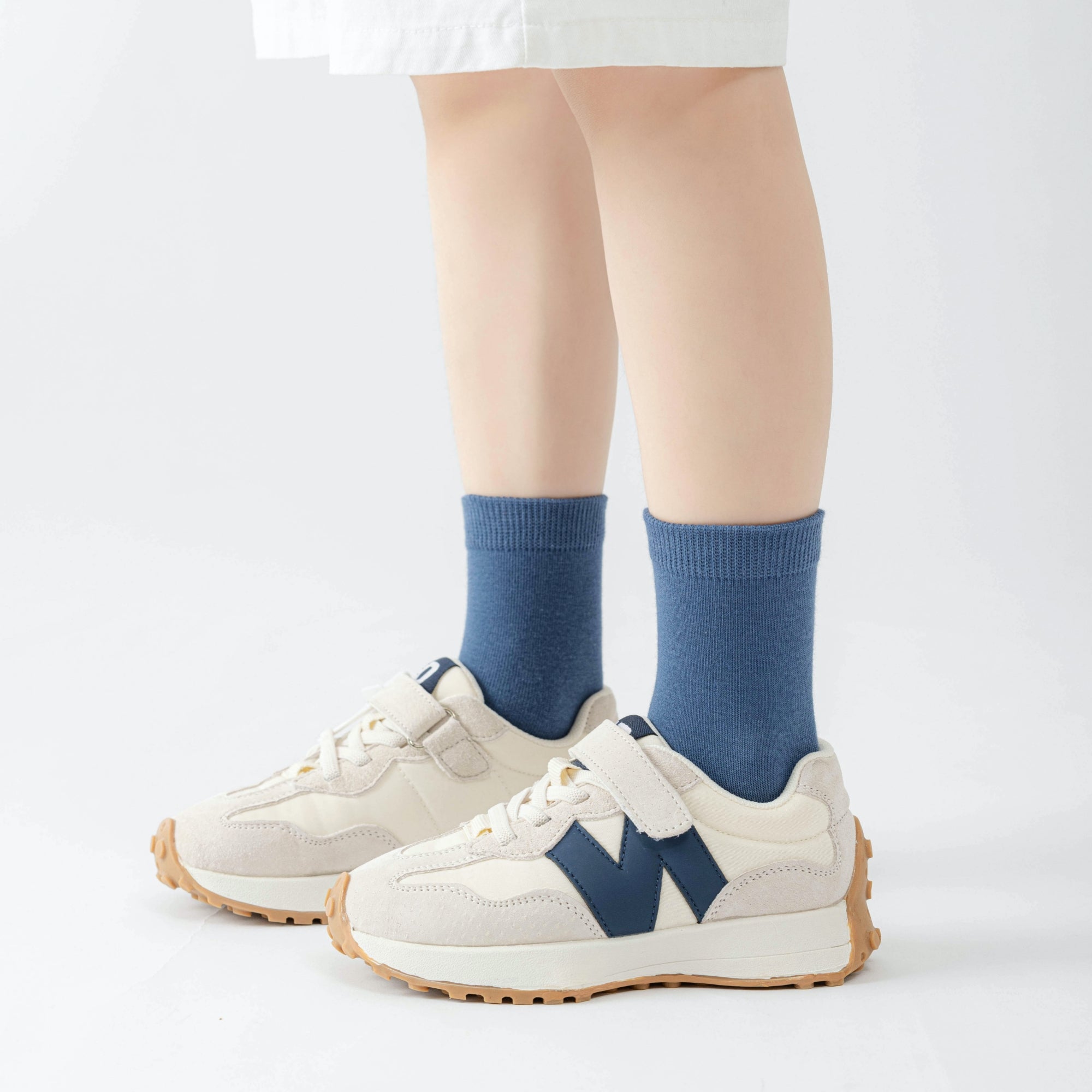 Kid's Organic Cotton Solid Crew Socks Cream - 4 Pairs