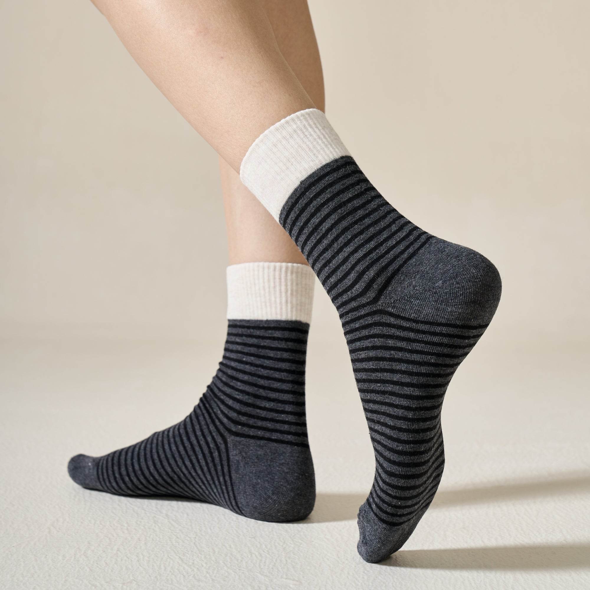 Women's Color Block Cuff Striped Socks - Single Pair