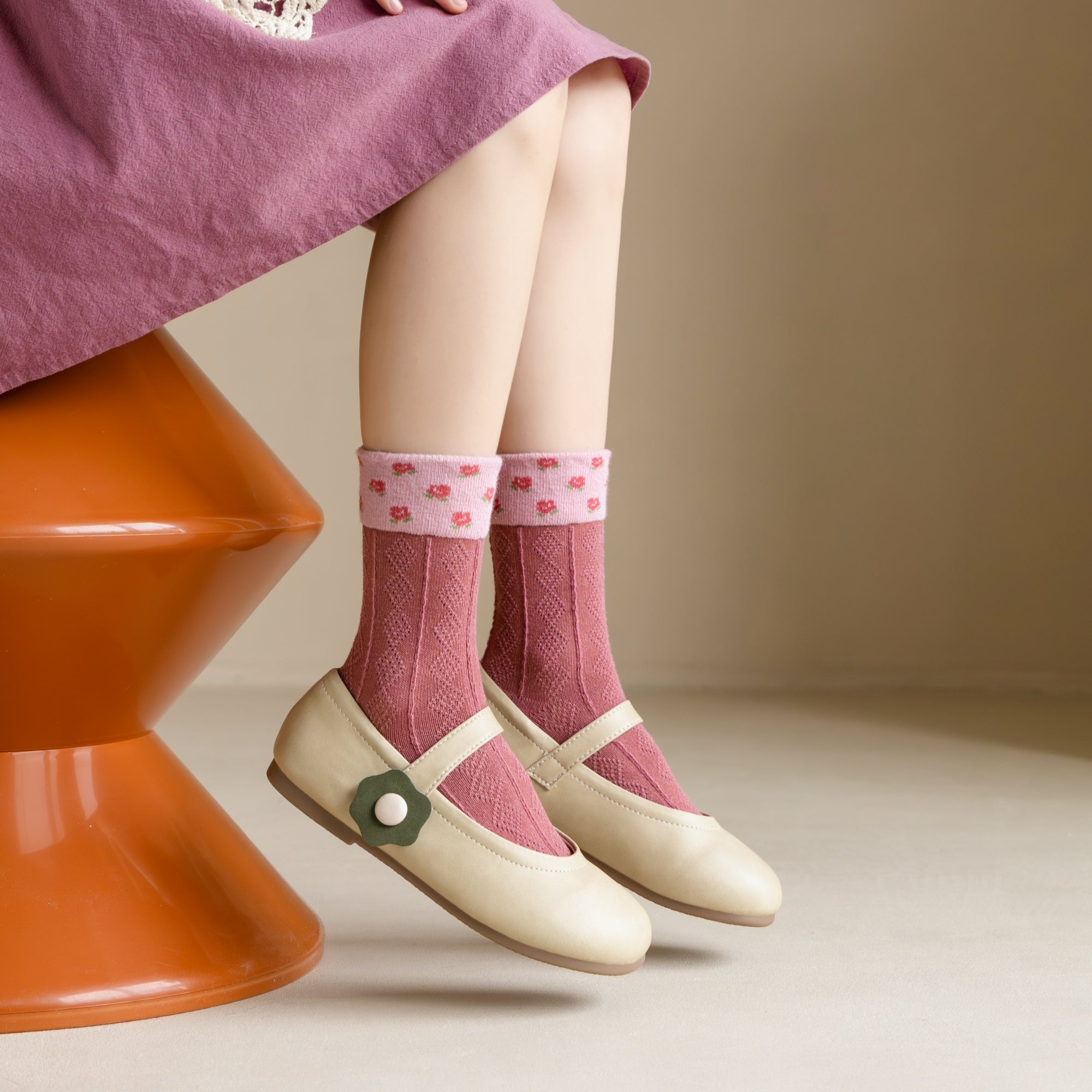 Kid's Girls' Textured Bunny & Bow Crew Socks - 5 Pairs