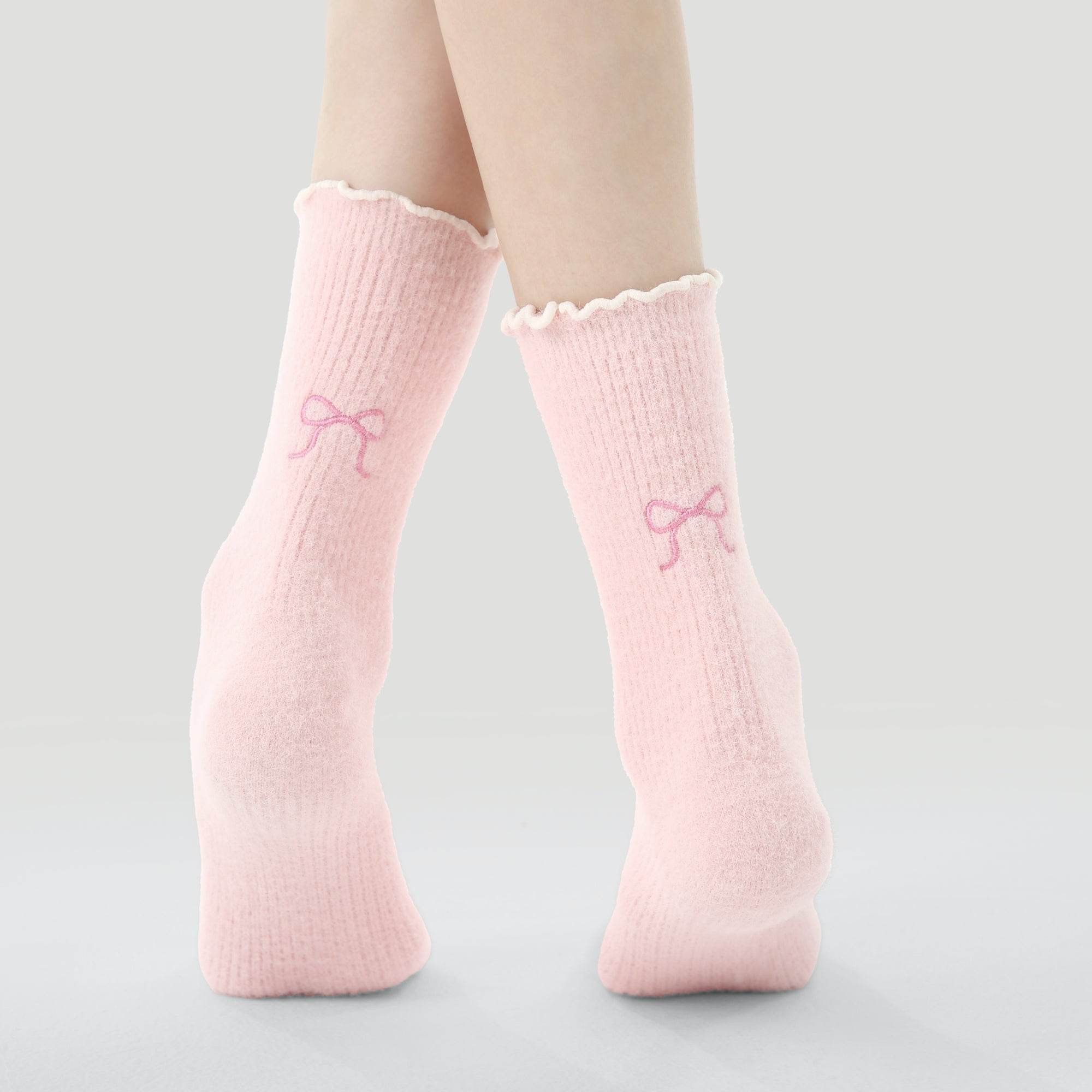 Women's Romantic Plush Crew Socks - 3 pairs