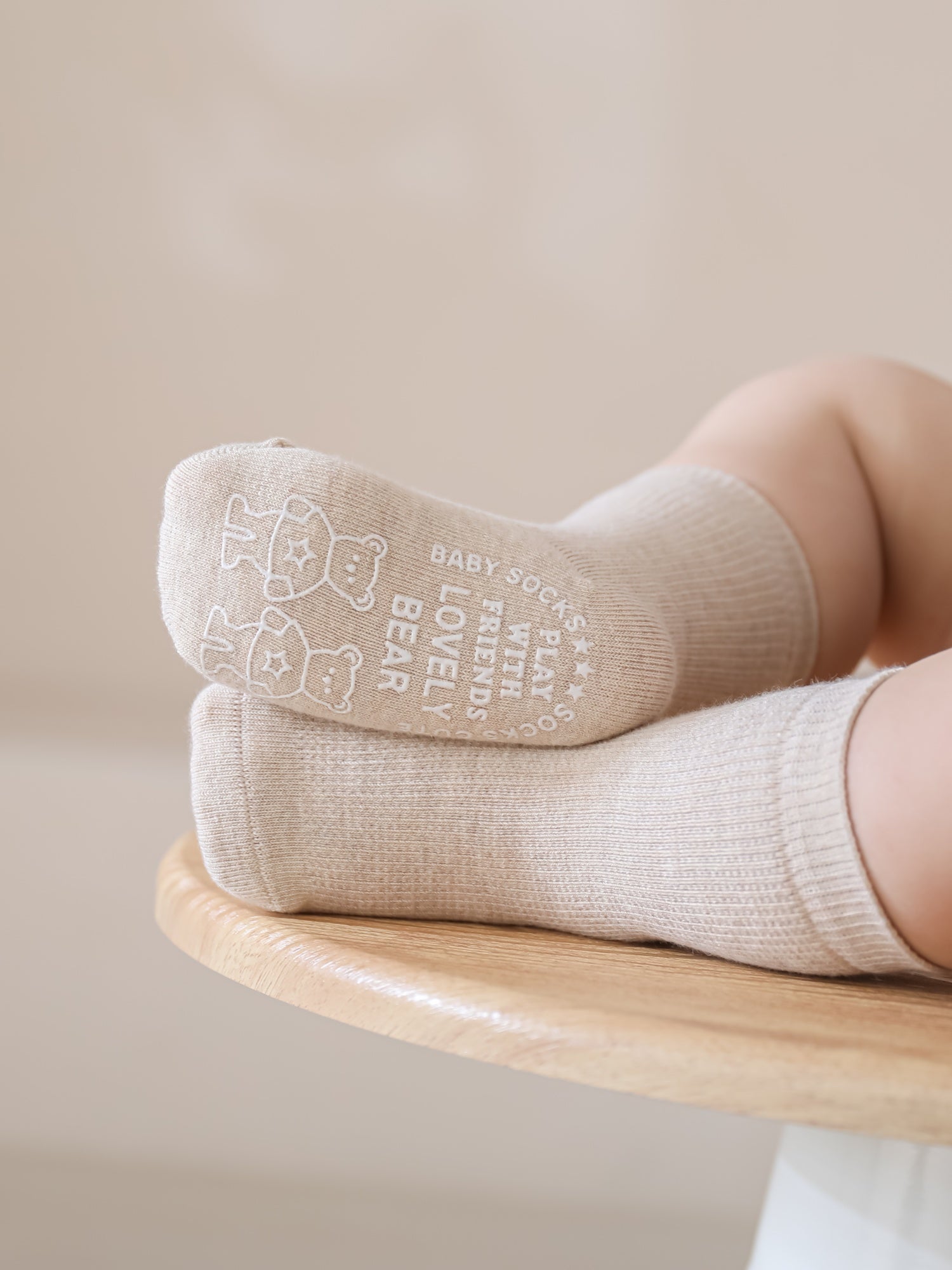 Babies' Non-Slip Socks with Bear Grips-3 Pack
