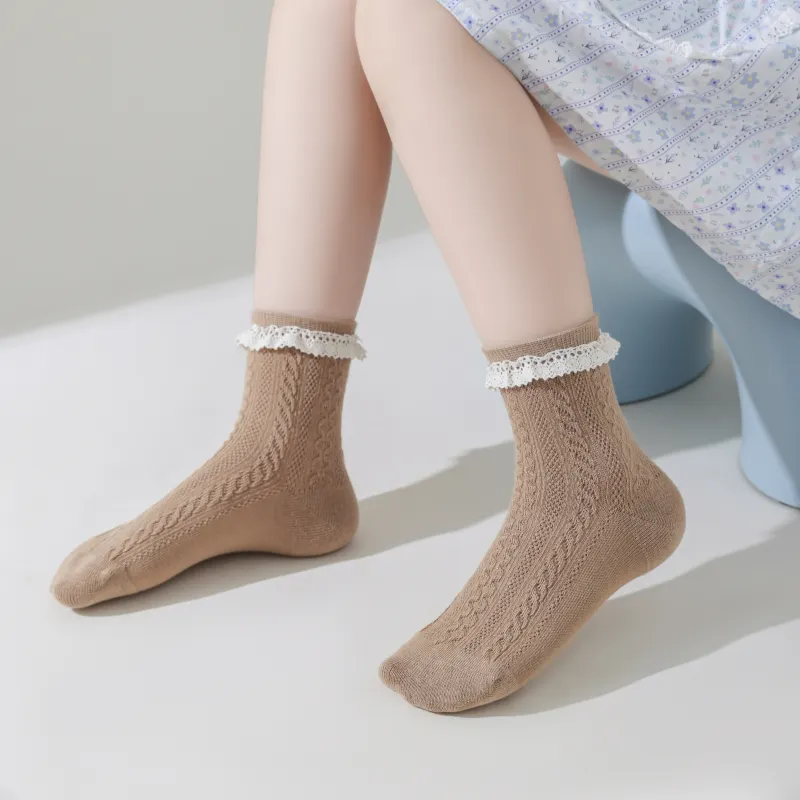 Babies The Cable-Knit Lace Socks-4 Pairs