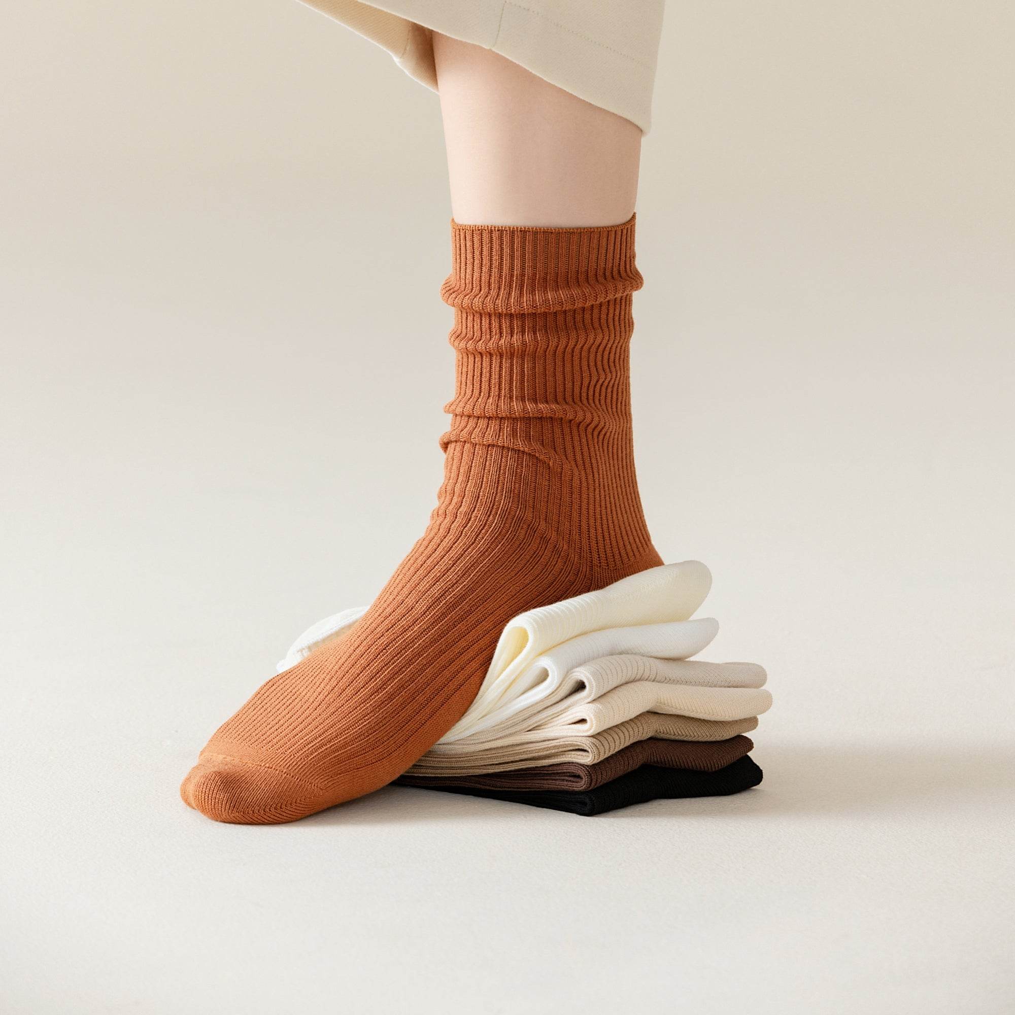 Women's Chunky Rib-Knit Slouch Socks - 5 Pairs - Weavasocks