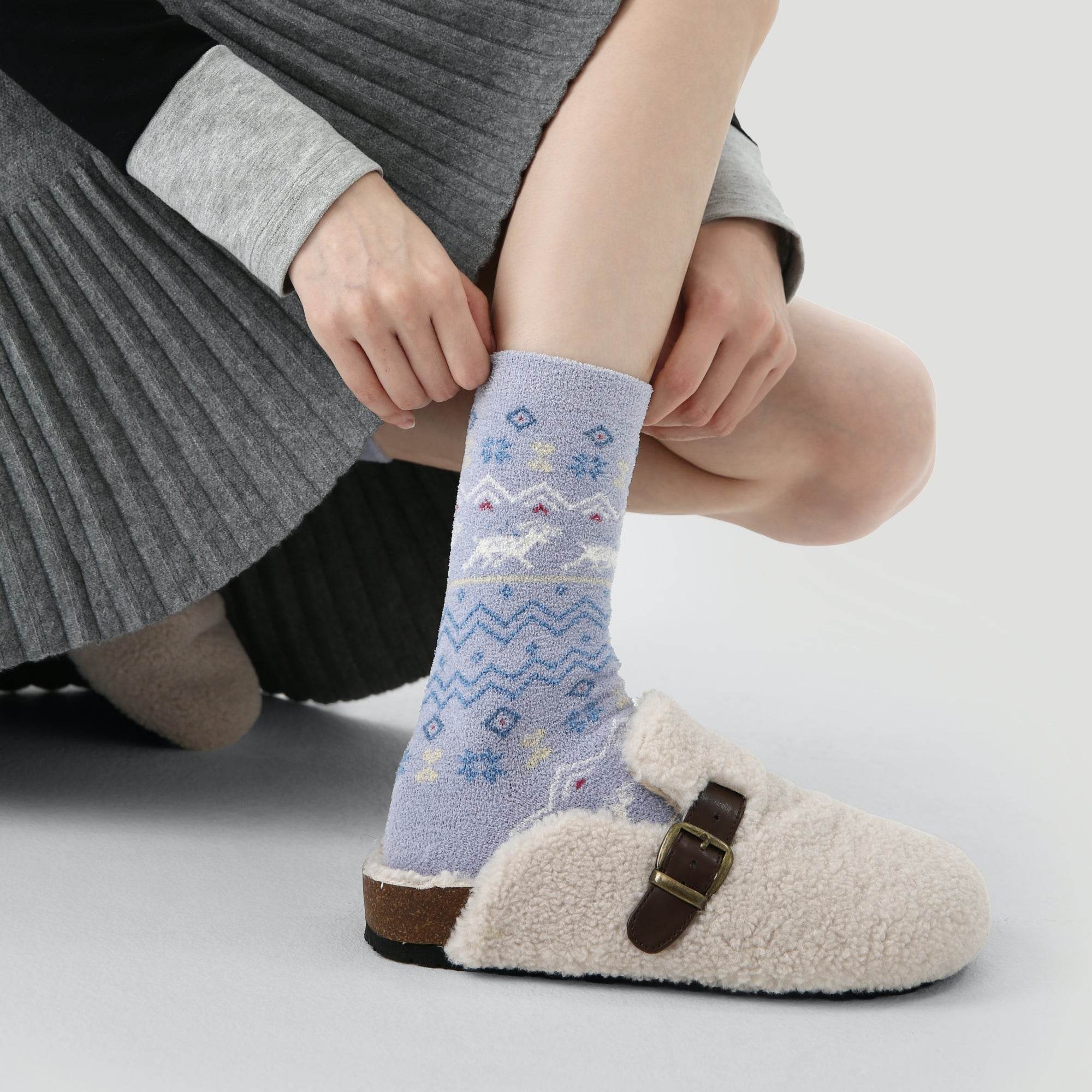 Women's Holiday Fair Isle Cozy Socks - 3 pairs