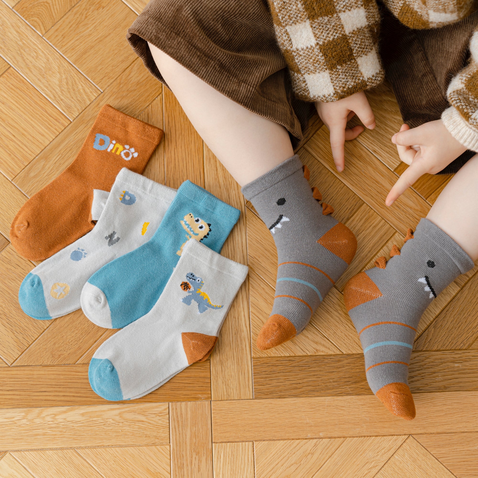 Kid's Playtime Dino Socks - 5 Pairs