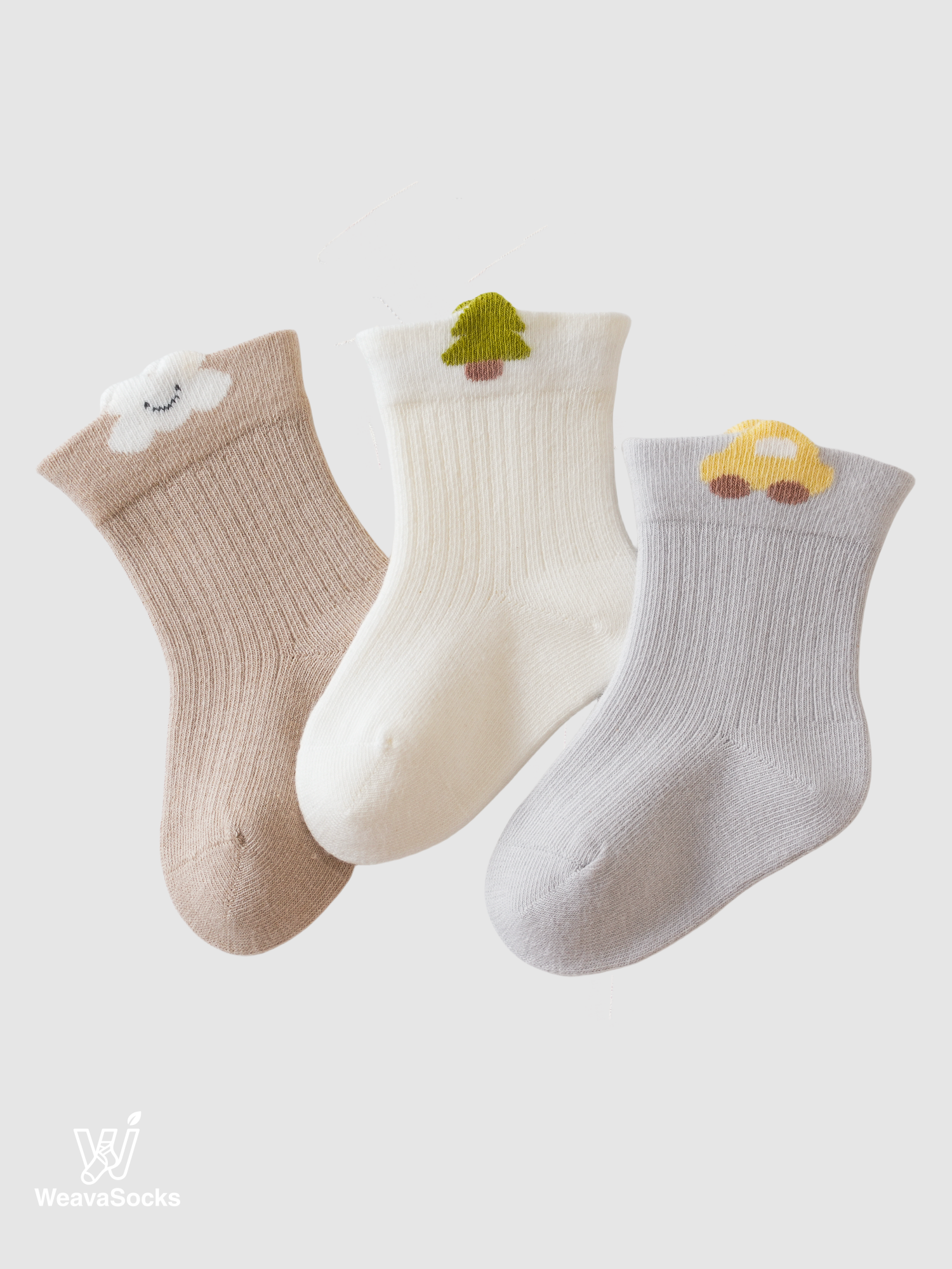 Babies' Ribbed Crew Socks-3 Pack