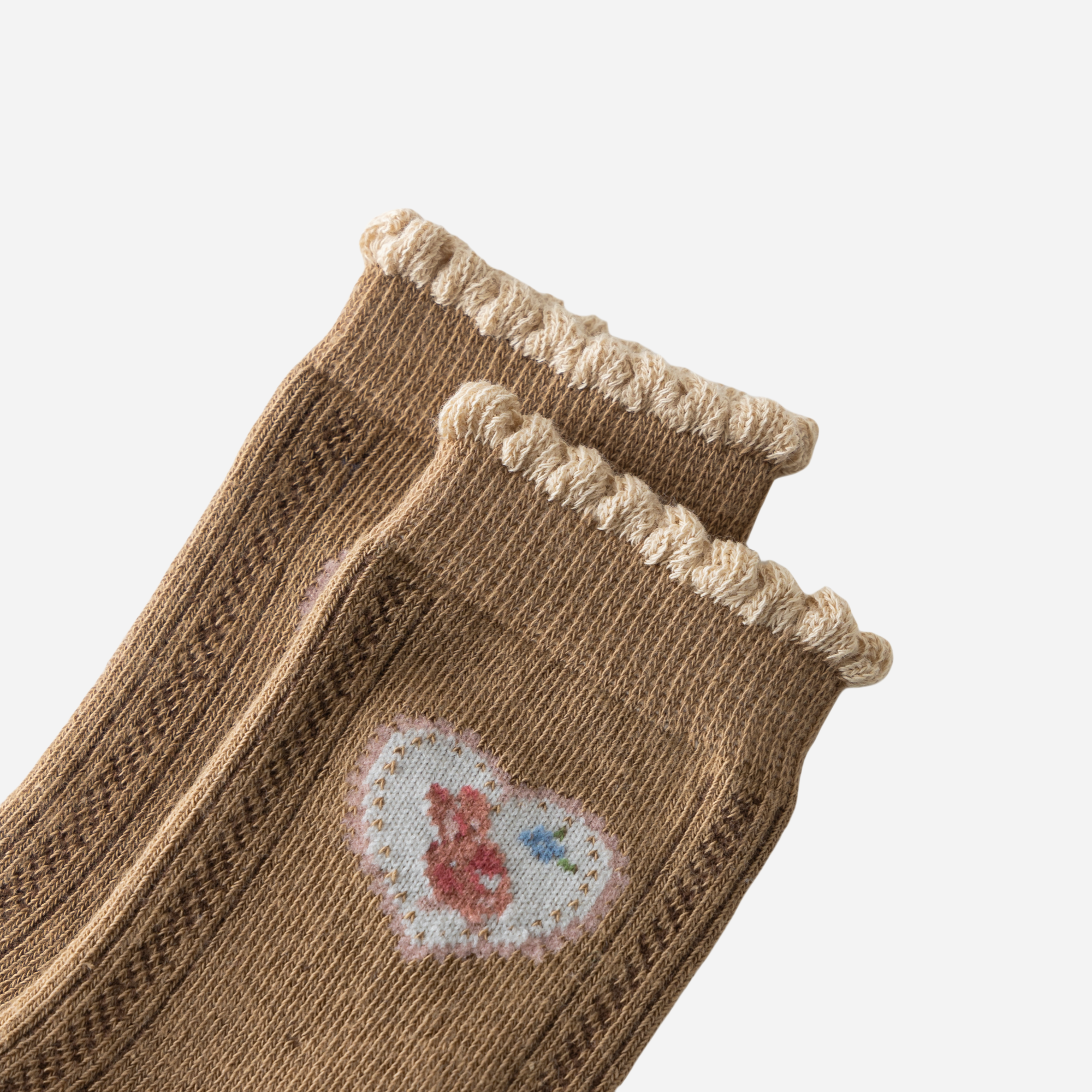 Kid's Girls' Vintage Argyle & Floral Crew Socks - 5 Pairs