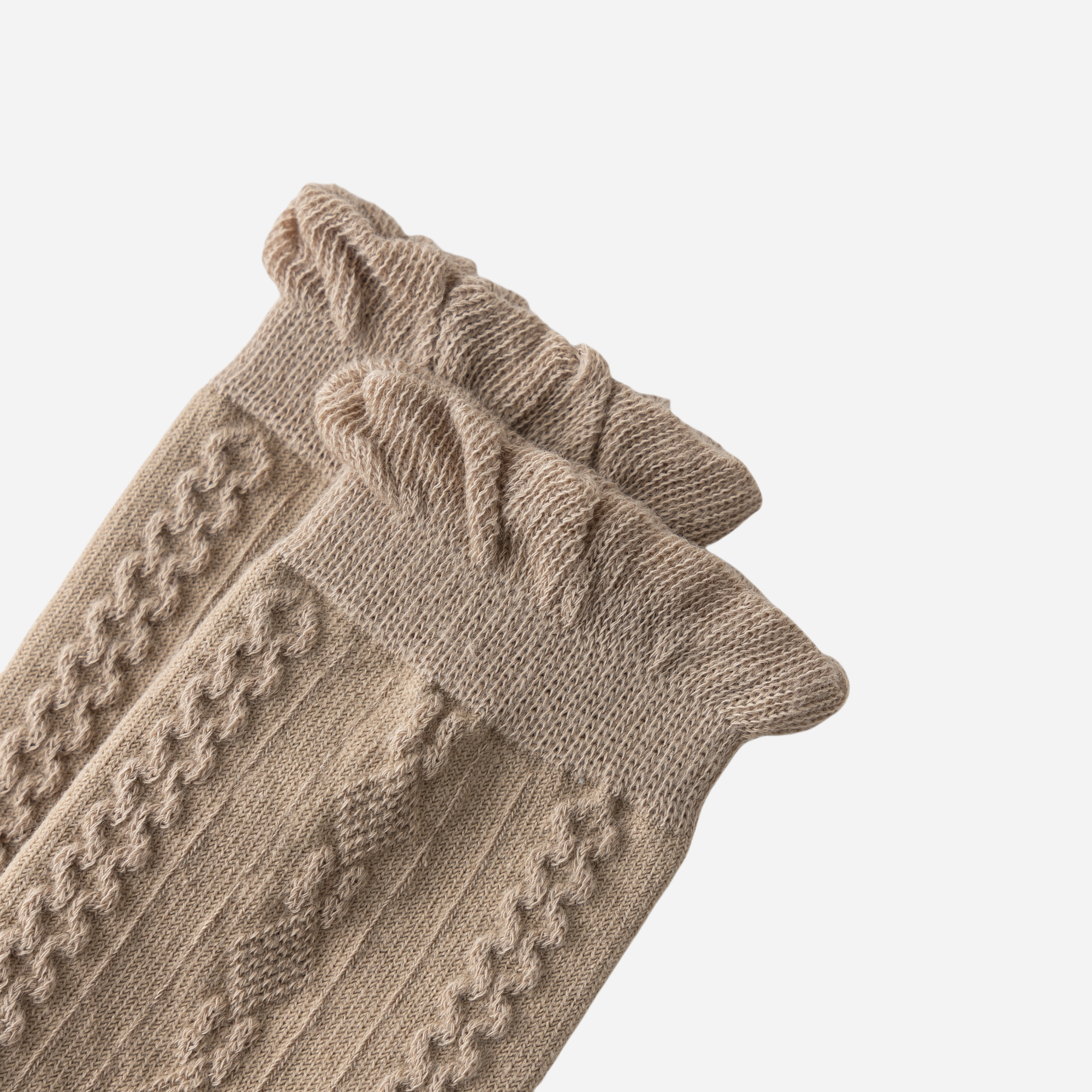 Kid's Ruffle Cable Knit Crew Socks 5 - Pairs