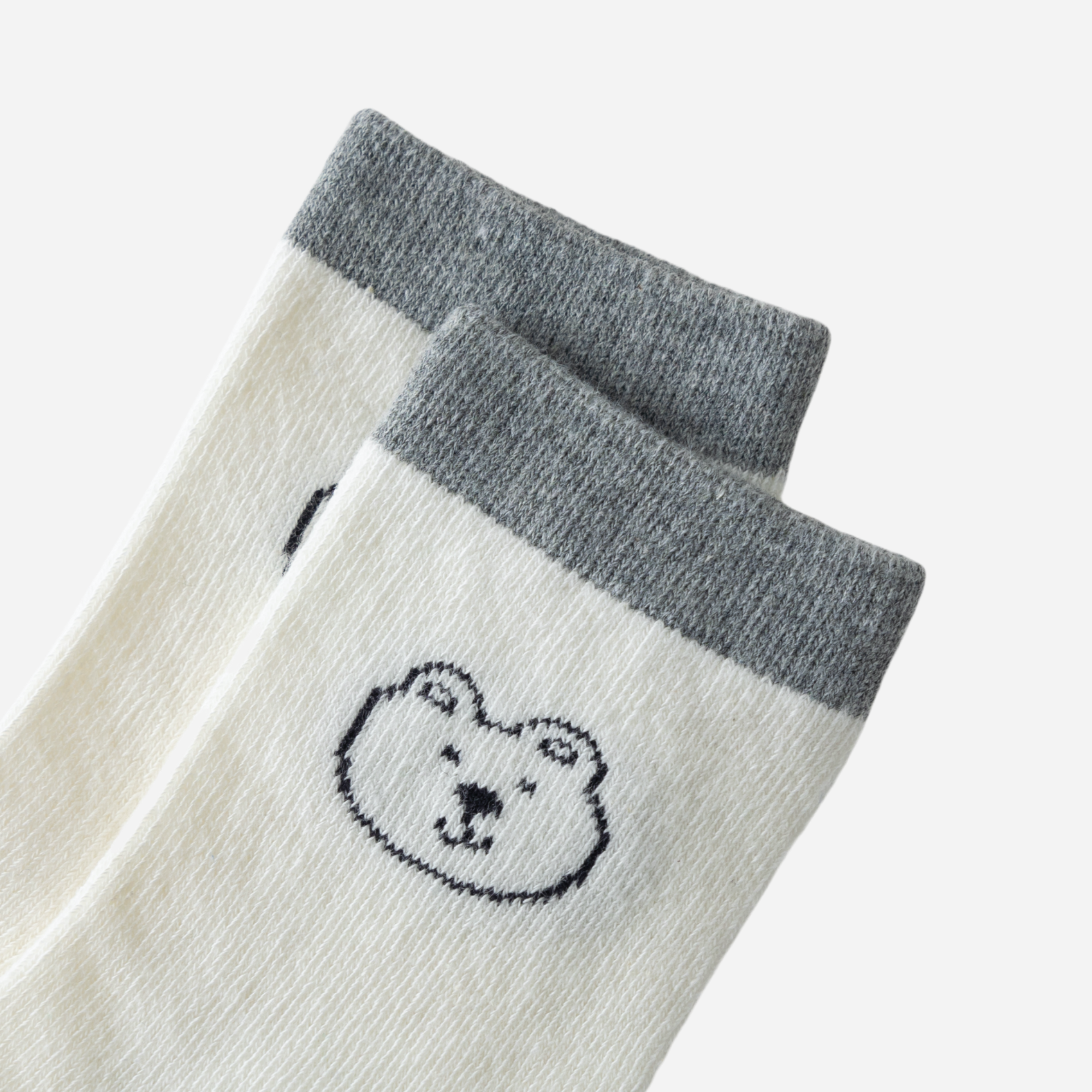 Kid's Bear & Stripe Crew Socks - 5 Pairs