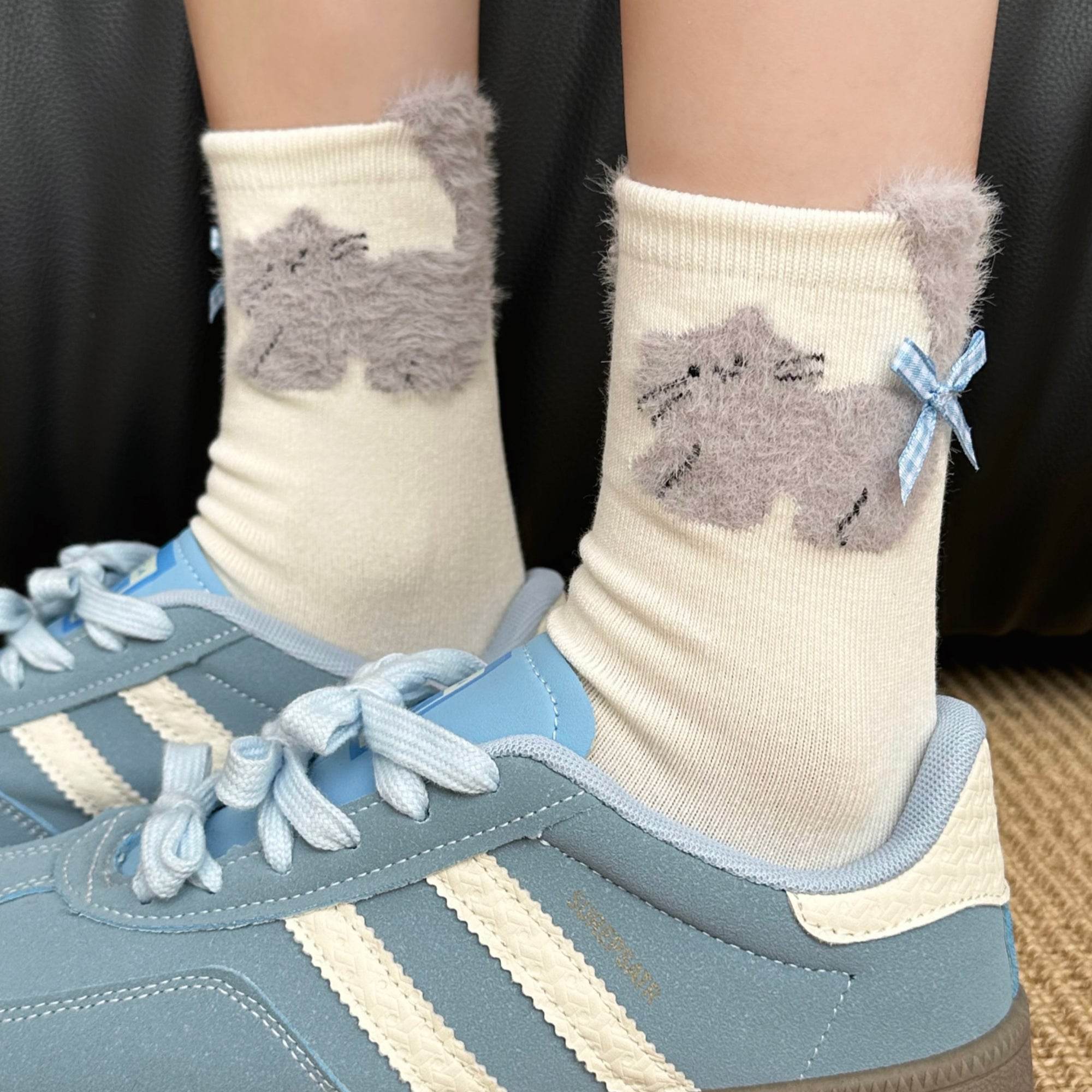 Women's Dainty Pet & Bow Crew Socks - Single Pair