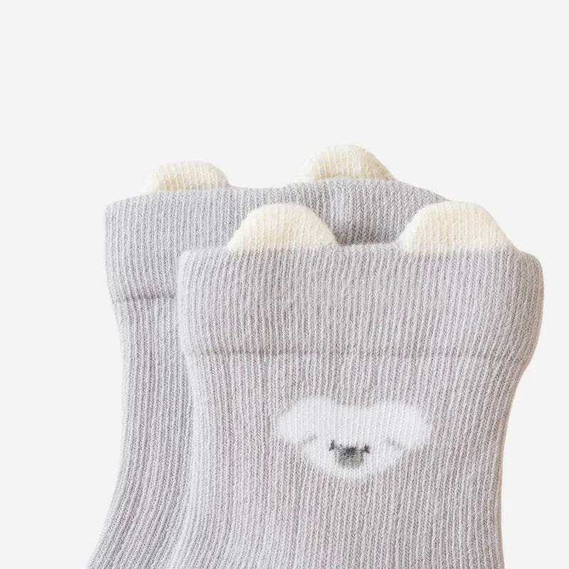 Babies Peekaboo Bear Grip Socks-3 Pairs