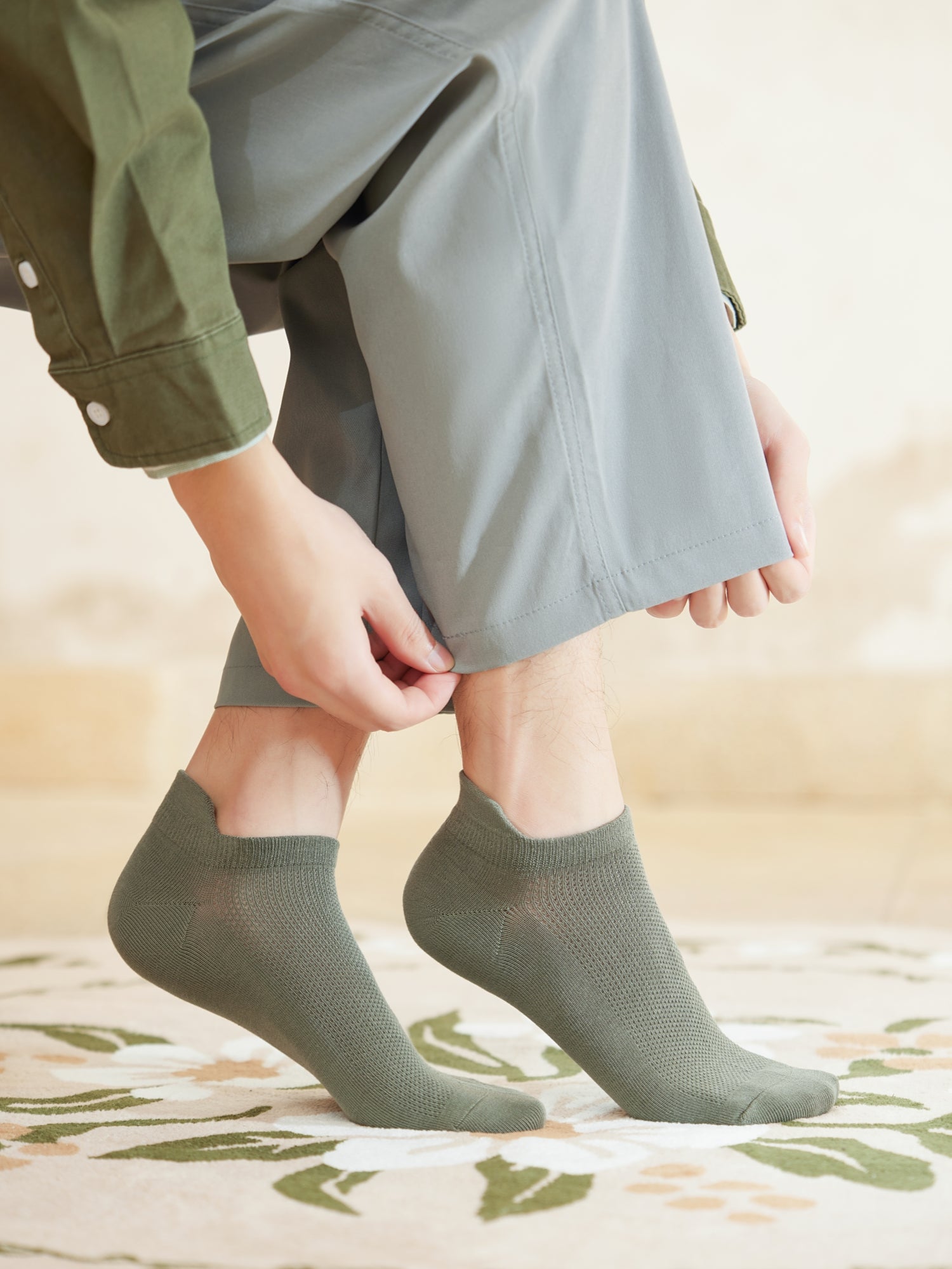 Men's Cotton Invisible Ankle Socks-1 Pack