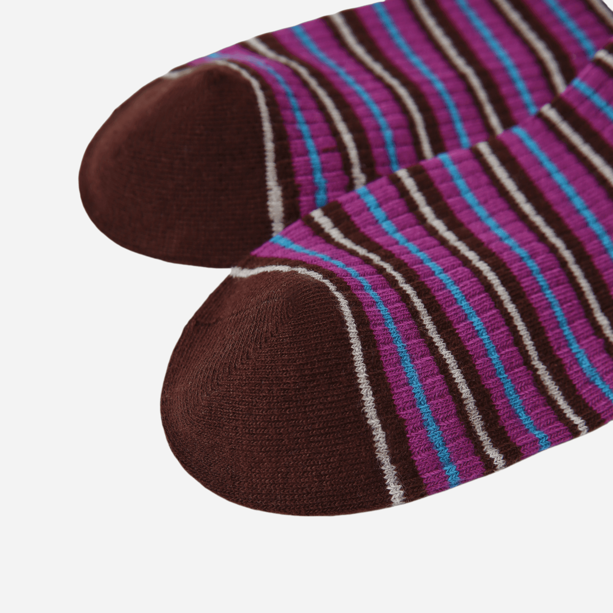 Women's Bright Blue Cuff Stripe Crew Socks - Single Pair