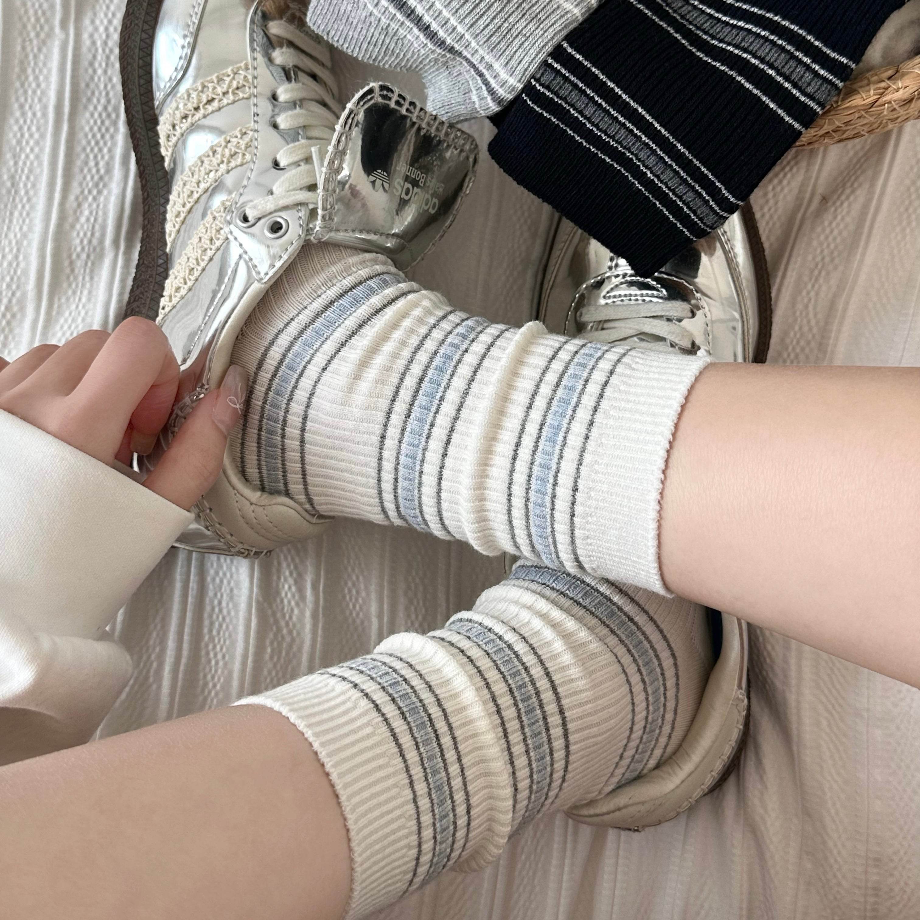 Women's Retro Varsity Striped Socks - Single Pair