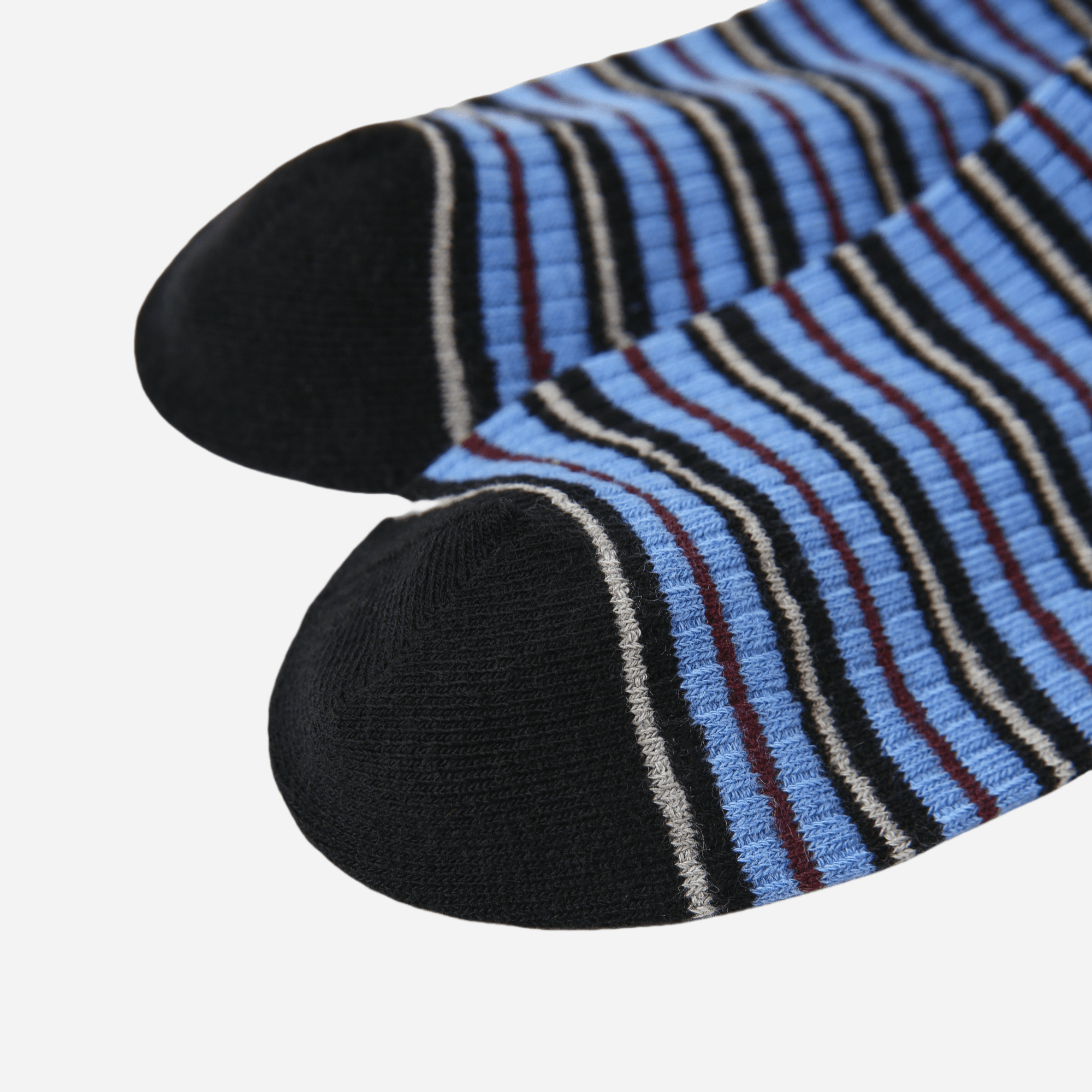 Women's Maroon Cuff Stripe Crew Socks - Single Pair