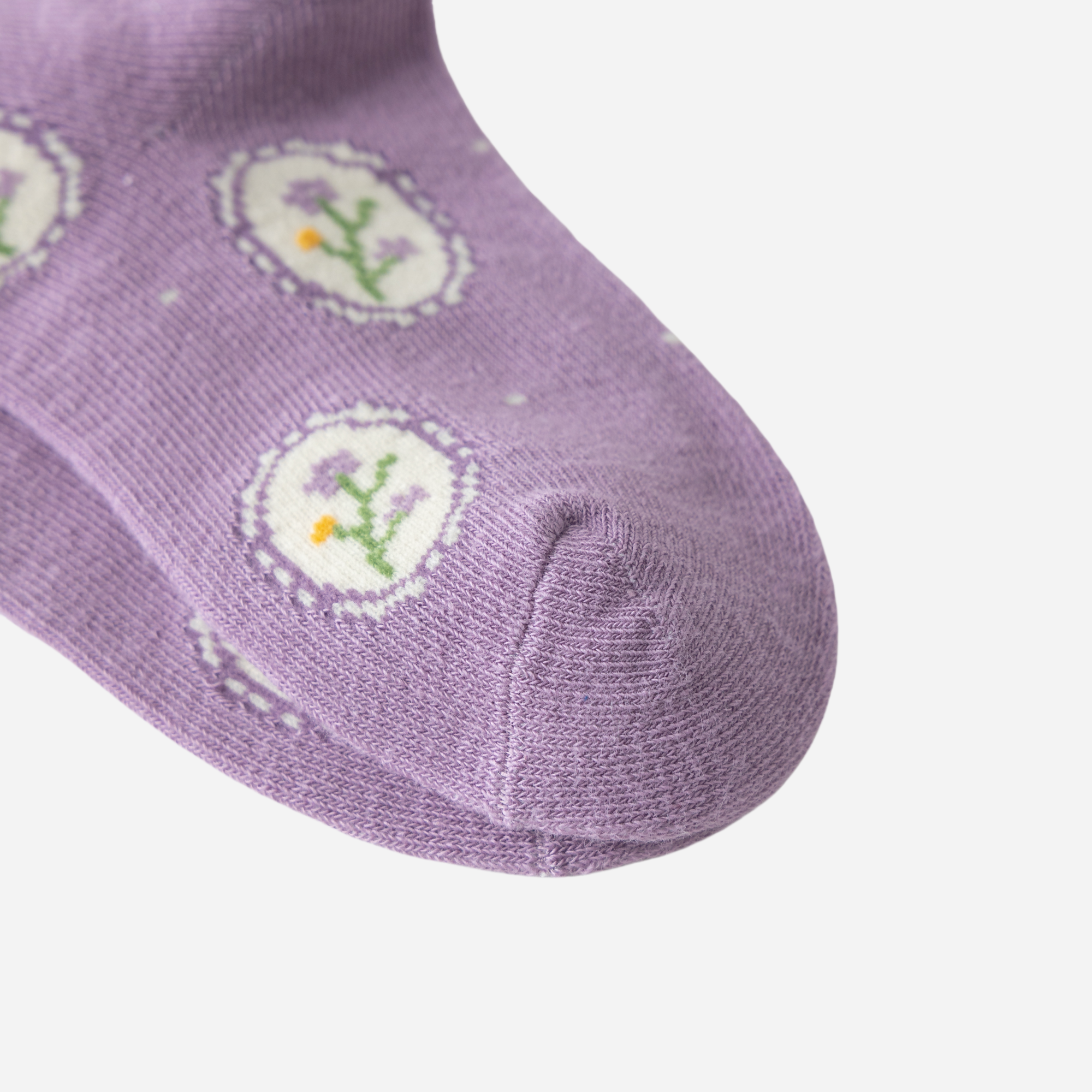 Kid's Girls' Purple Floral Crew Socks - 5 Pairs