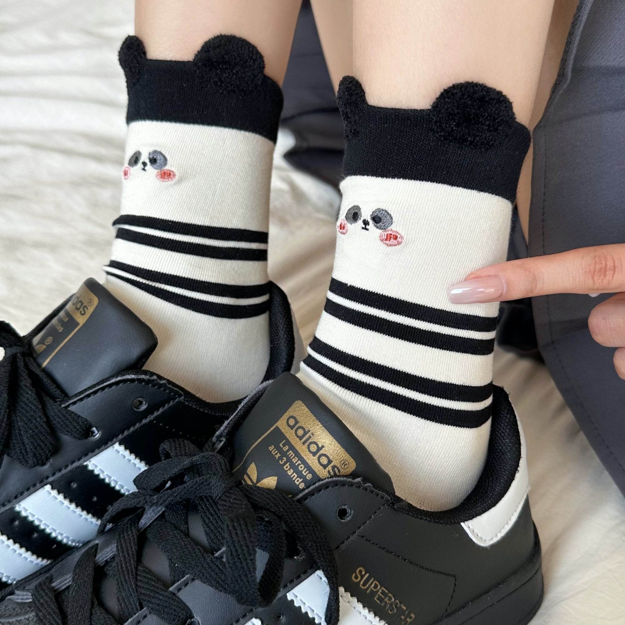 Women's Cute 3D Animal Ear Crew Socks - Single Pair