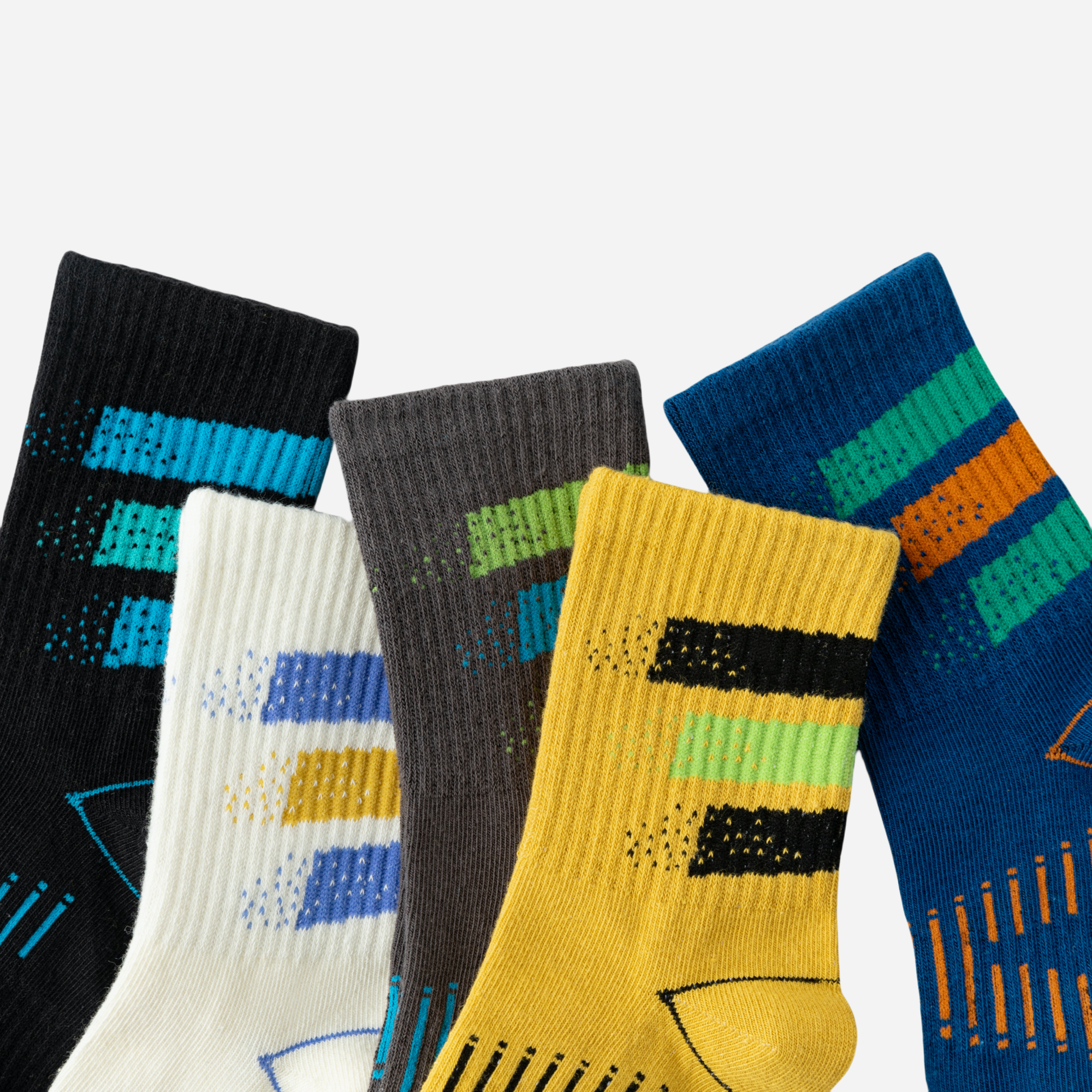 Kid's Modern Athletic Crew Socks - 5 Pairs