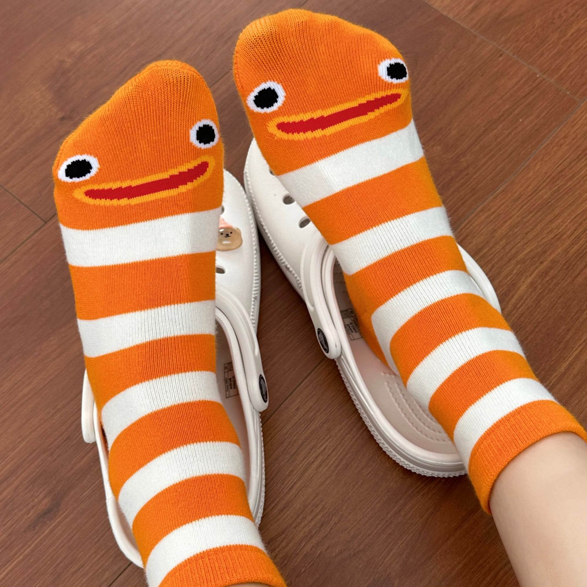Women's Quirky Eel Combed Cotton Socks - Single Pair