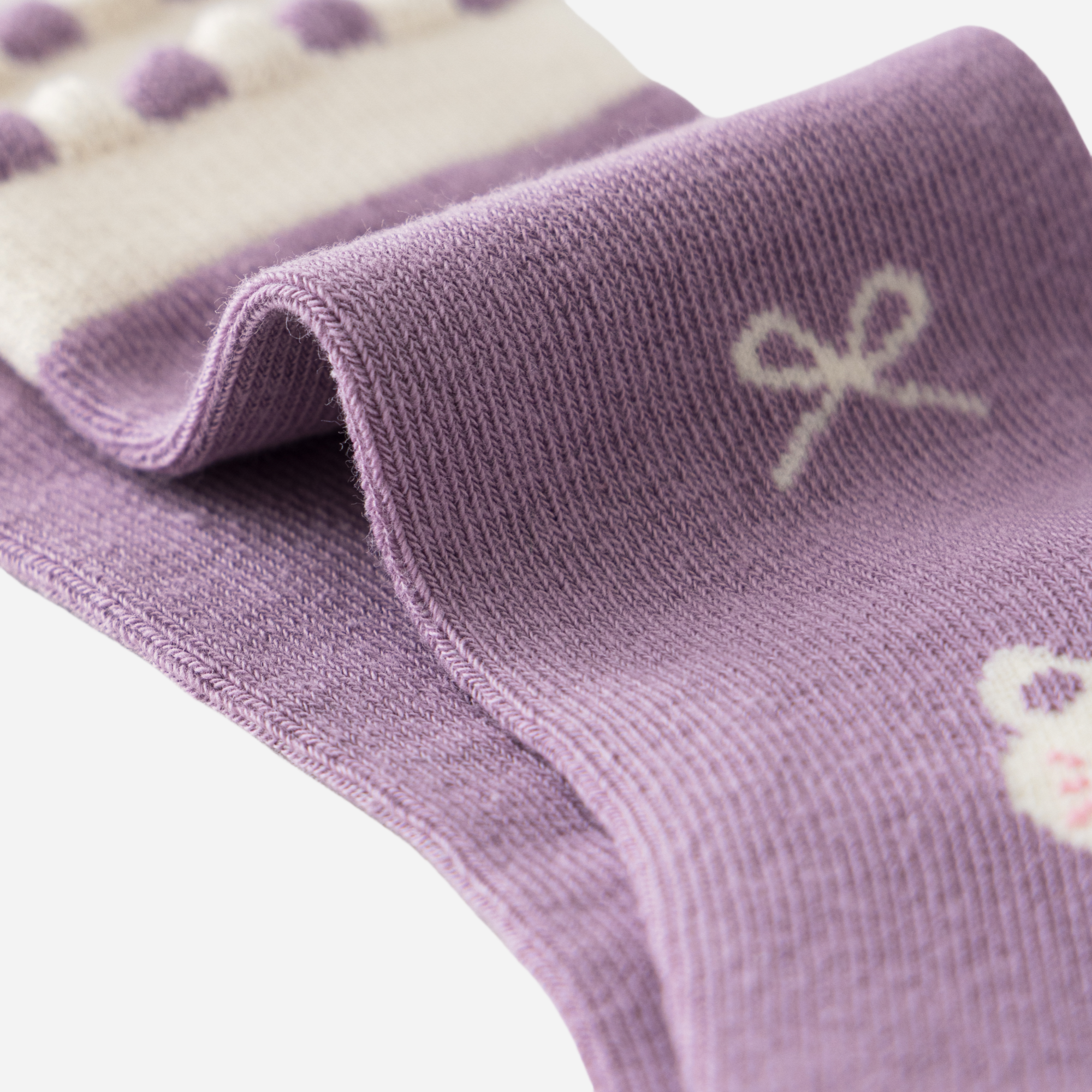Kid's Lavender Kitten Crew Socks - 5 Pairs