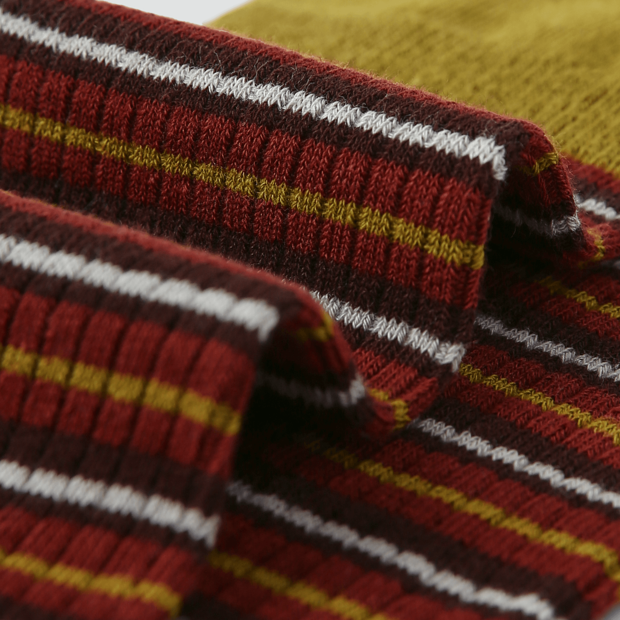 Women's Olive Cuff Stripe Crew Socks - Single Pair