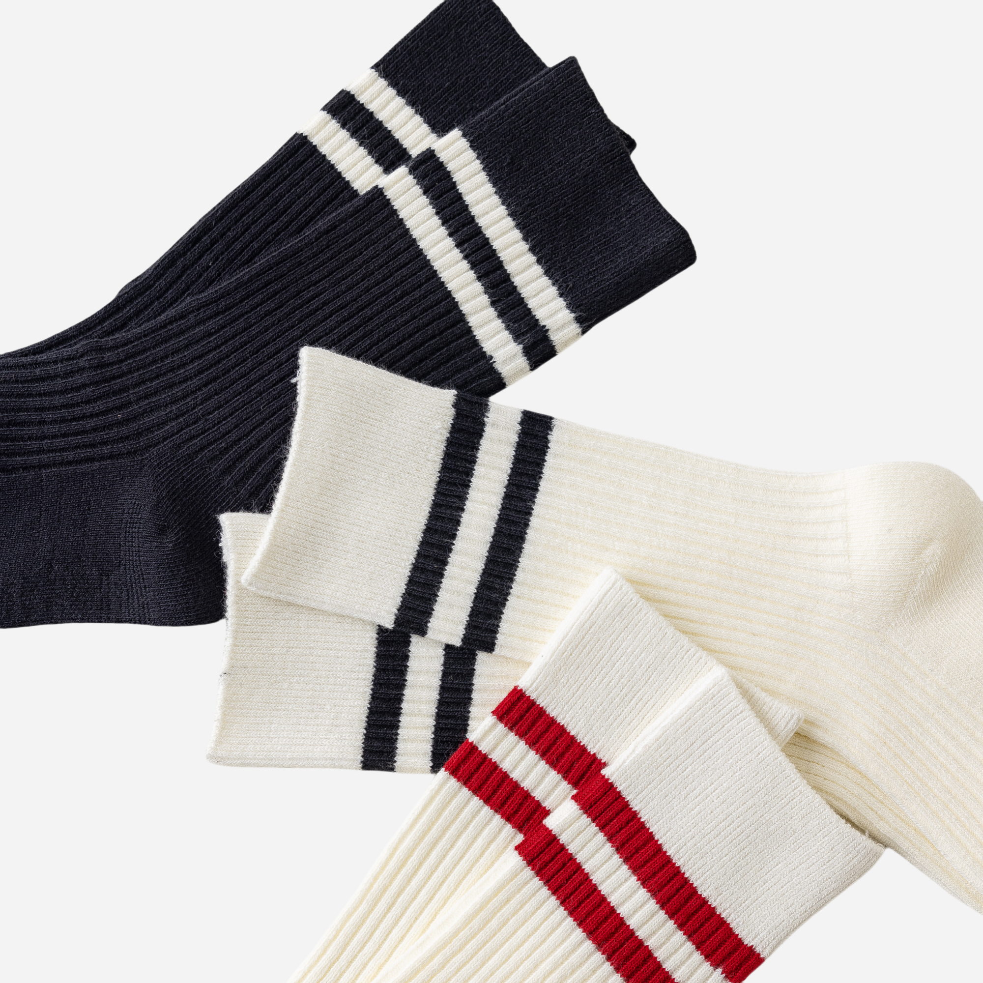 Kid's Retro Stripe Ribbed Socks - 3 Pairs