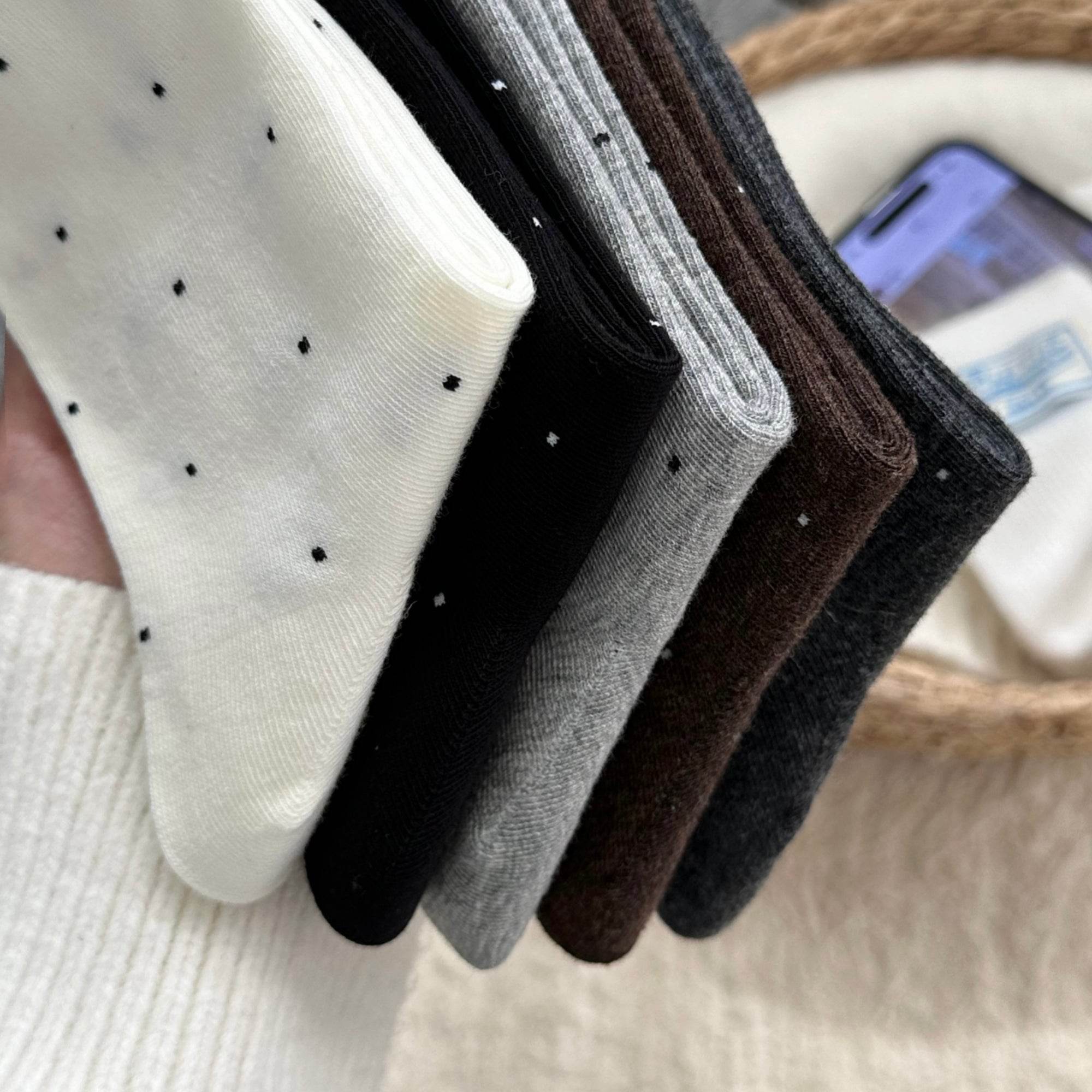 Women's Dainty Dot Ruffle Cuff Socks - Single Pair