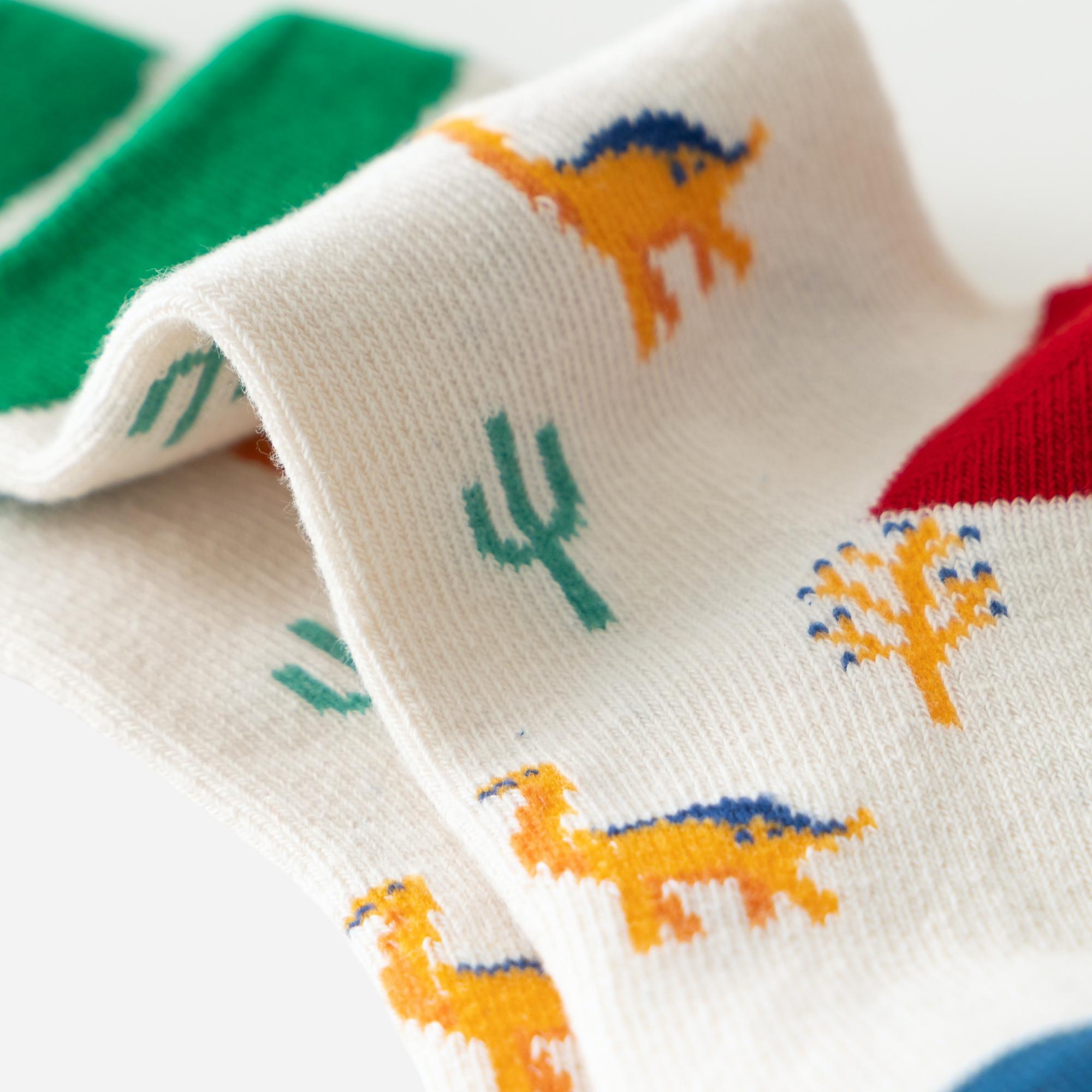 Kid's Boys' Dinosaur & Stripe Crew Socks - 5 Pairs