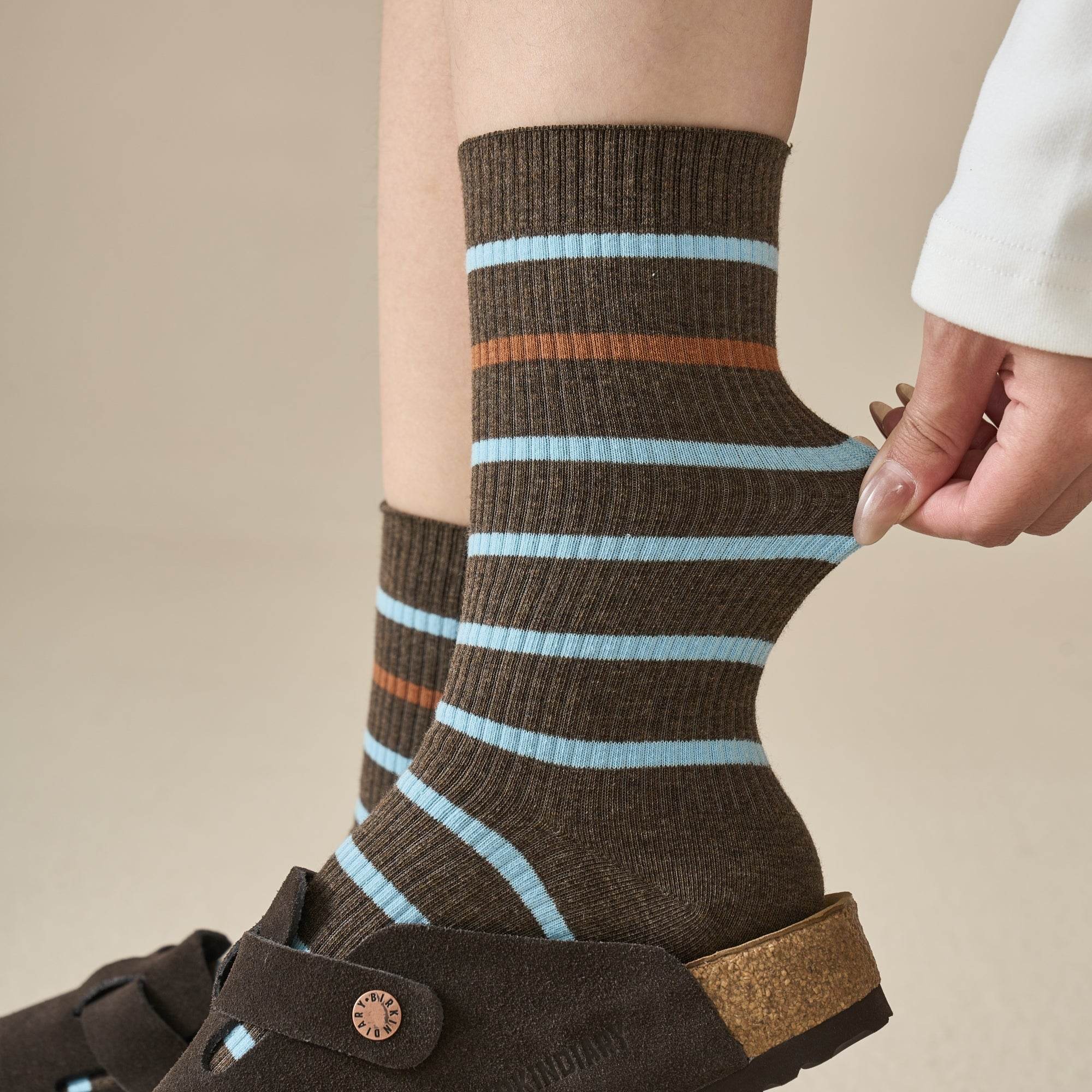 Women's Varsity Stripe Ribbed Socks - Single Pair