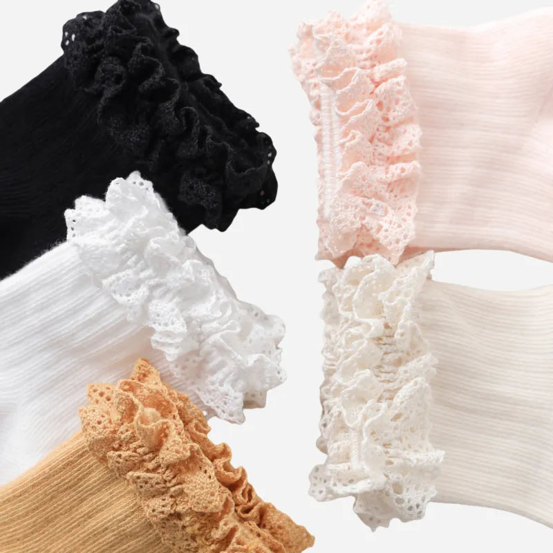 Babies Petal Cuff Ankle Socks-3 Pairs
