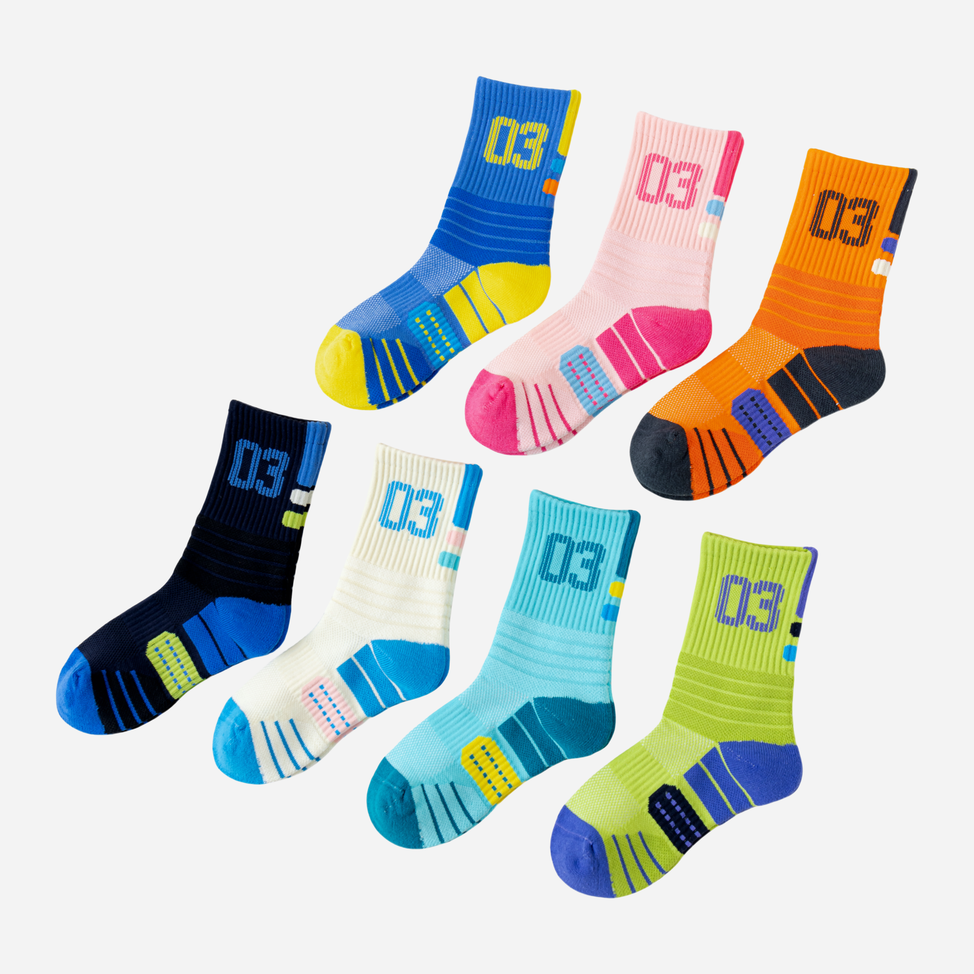 Kid's Active Performance Crew Socks - 3 Pairs