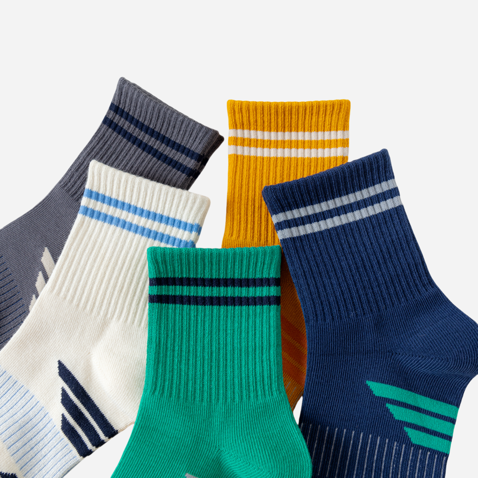 Kid's Athletic Outdoor Crew Socks - 5 Pairs