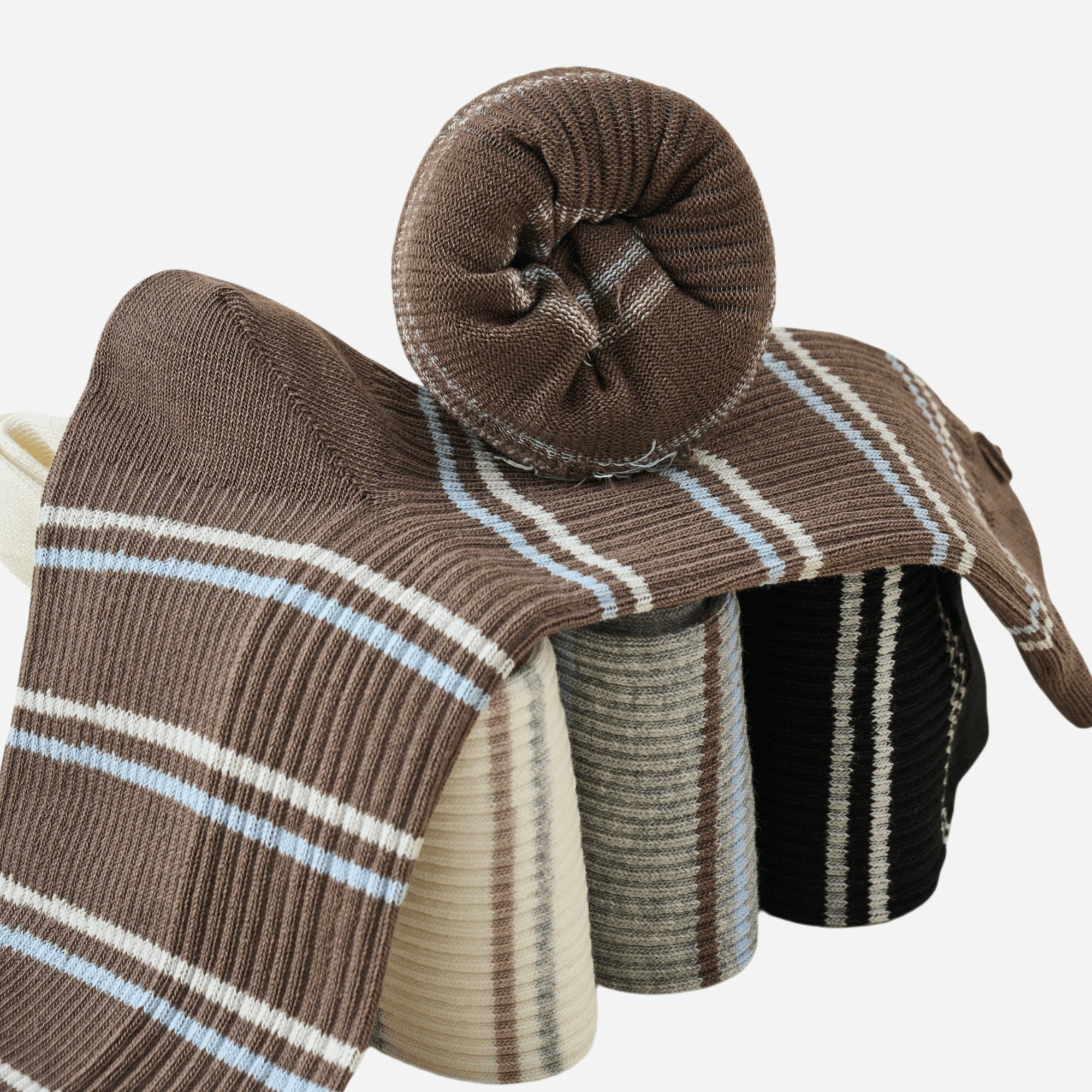 Women's Button Cuff Striped Crew Socks - Single Pair