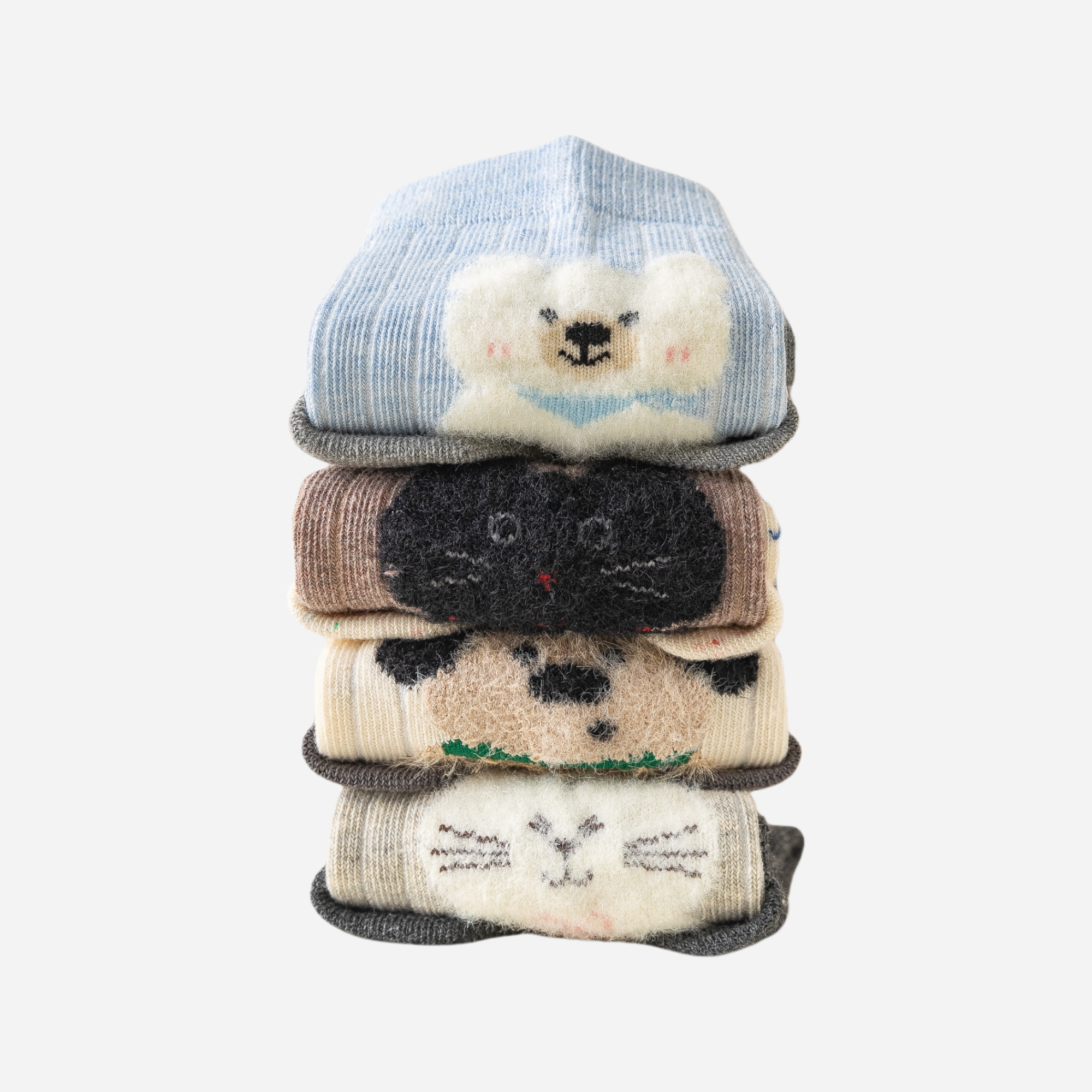 Kid's Peeking Pets Crew Socks - 4 Pairs