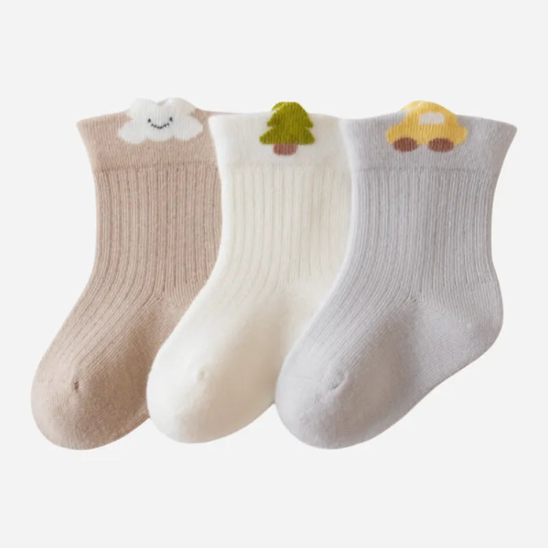 Babies Little Road Trip Socks-3 Pairs
