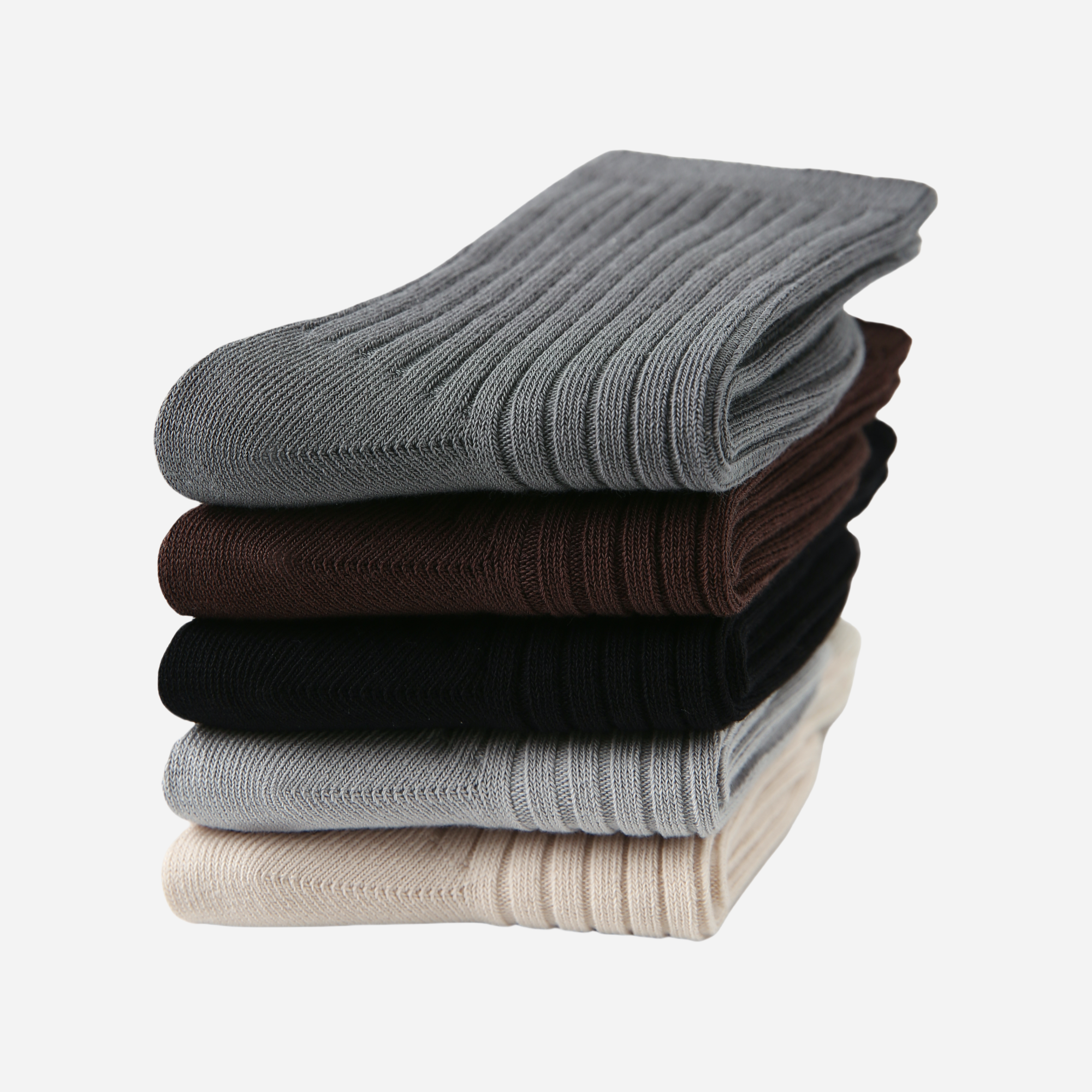 Kid's Classic Solid Color Ribbed Socks  A - 5 Pairs