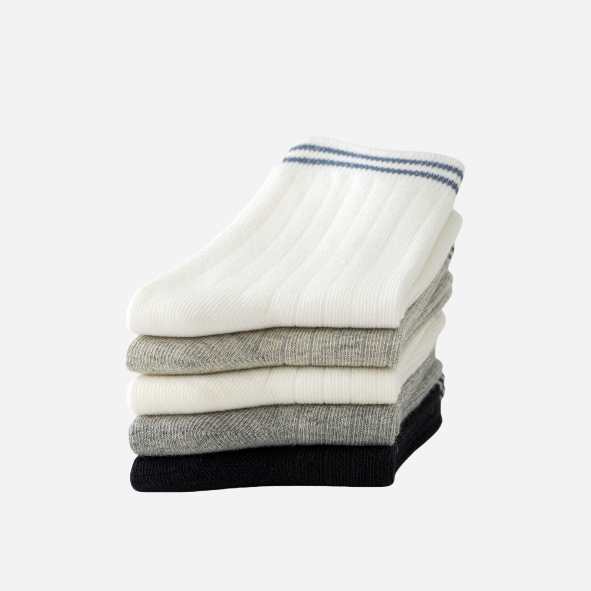 Kid's Retro Stripe Athletic Socks - 5 Pairs
