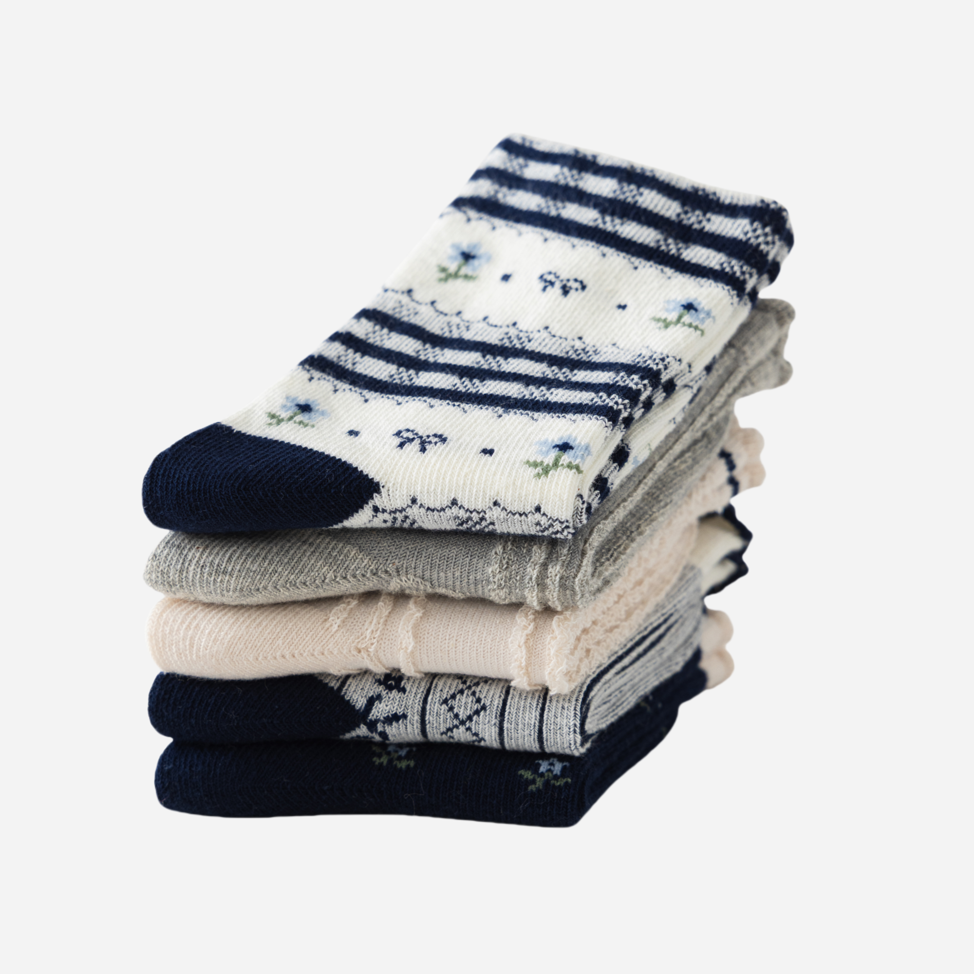 Kid's Girls' Seaside Charm Assorted Socks - 5 Pairs