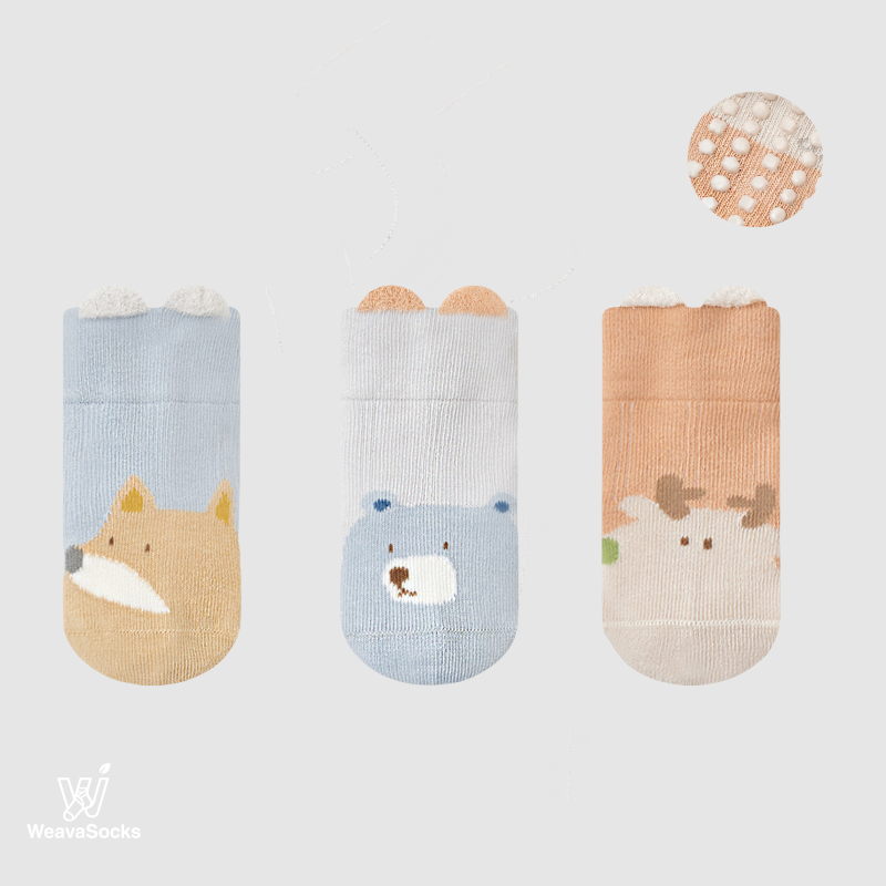 Babies' Non-Slip Socks for New Walkers-3 Pack
